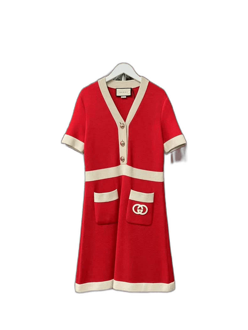 Gucci Gucci Knit Dress with Buttons and Pockets-2505 Size 22" - 1 Thumbnail