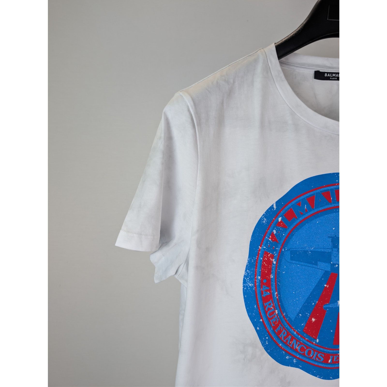 Balmain o1rshd1 Logo Airplane Short Sleeve T-Shirt White/Multicolor Size US M / EU 48-50 / 2 - 6 Thumbnail
