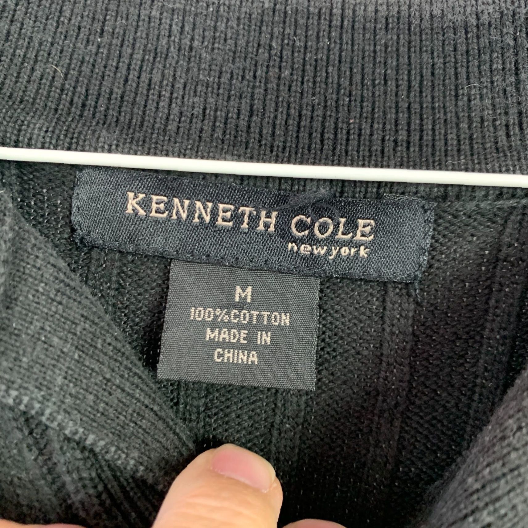 Kenneth Cole Kenneth Cole Black Ribbed Polo Sweater Mens Medium Size US M / EU 48-50 / 2 - 3 Thumbnail
