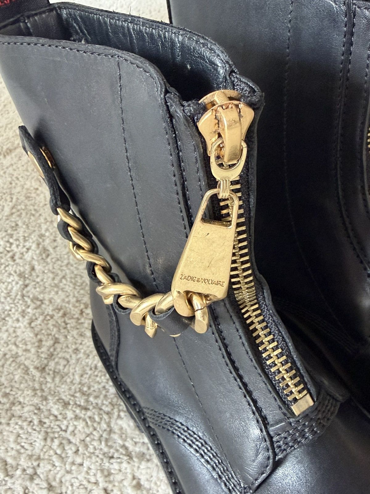 Zadig & Voltaire Zadig & Voltaire Joe Cecilia Combat Boots — Black Leather Size US 6.5 / IT 36.5 - 7 Thumbnail