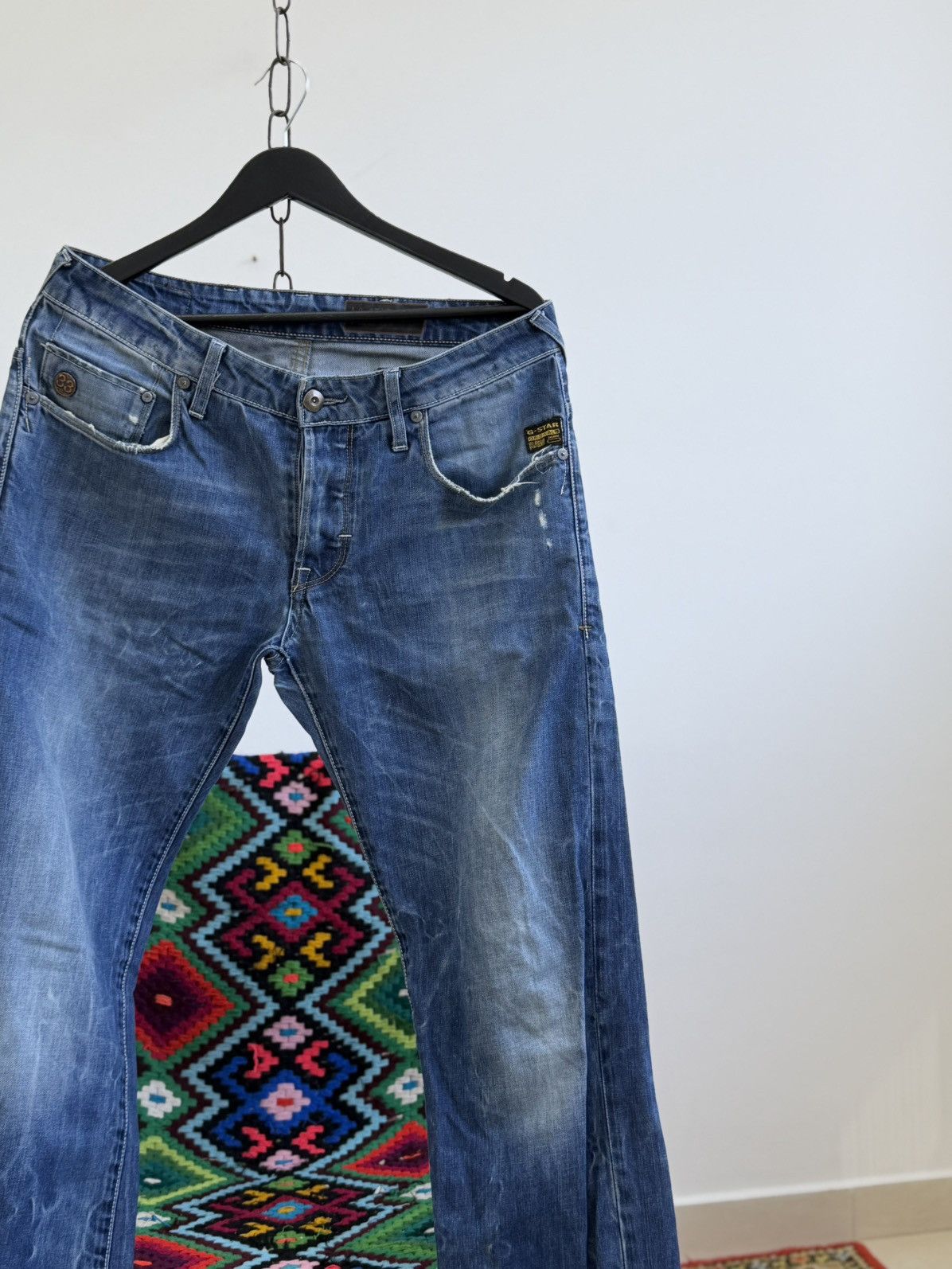 G-Star 00s G Star Tornado Mart Style Buckle Back Washed Denim Jeans Size US 32 / EU 48 - 5 Thumbnail