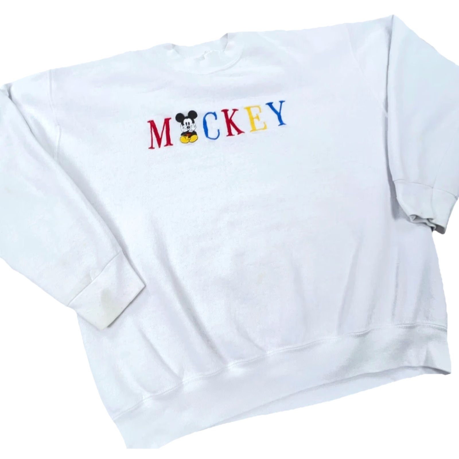 Mickey & Co. VINTAGE Mickey & Co. Sweatshirt Shirt Men XL White Embroidered Mickey Mouse 90s Graphic Print US Made Mens Size US XL / EU 56 / 4 - 2 Thumbnail