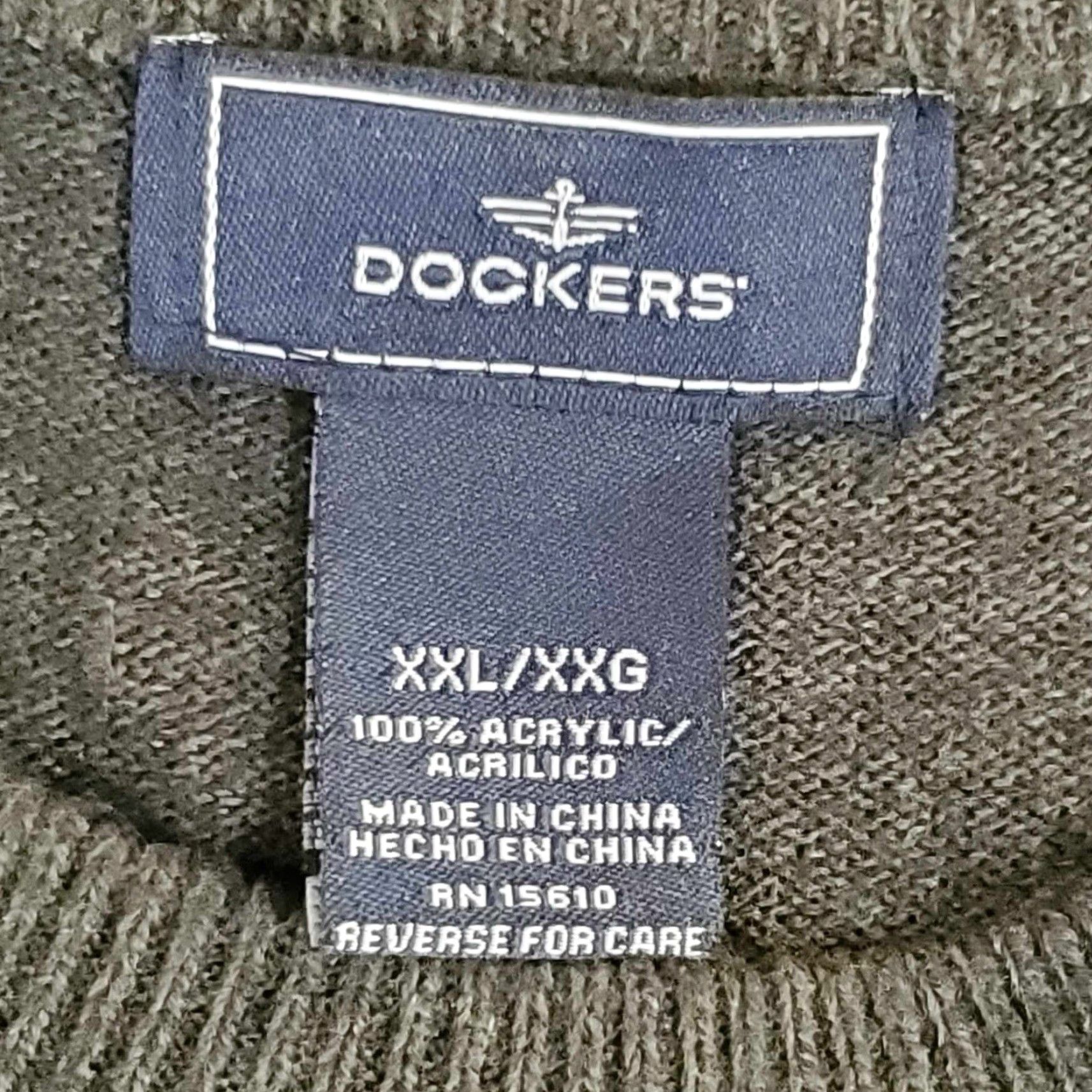 Dockers DOCKERS Men Long Sleeve Crew Neck Sweater - Gray 2XL Lightweight Knit Pullover, Regular Fit, Solid, Business Casual Workwear Size US XXL / EU 58 / 5 - 2 Thumbnail