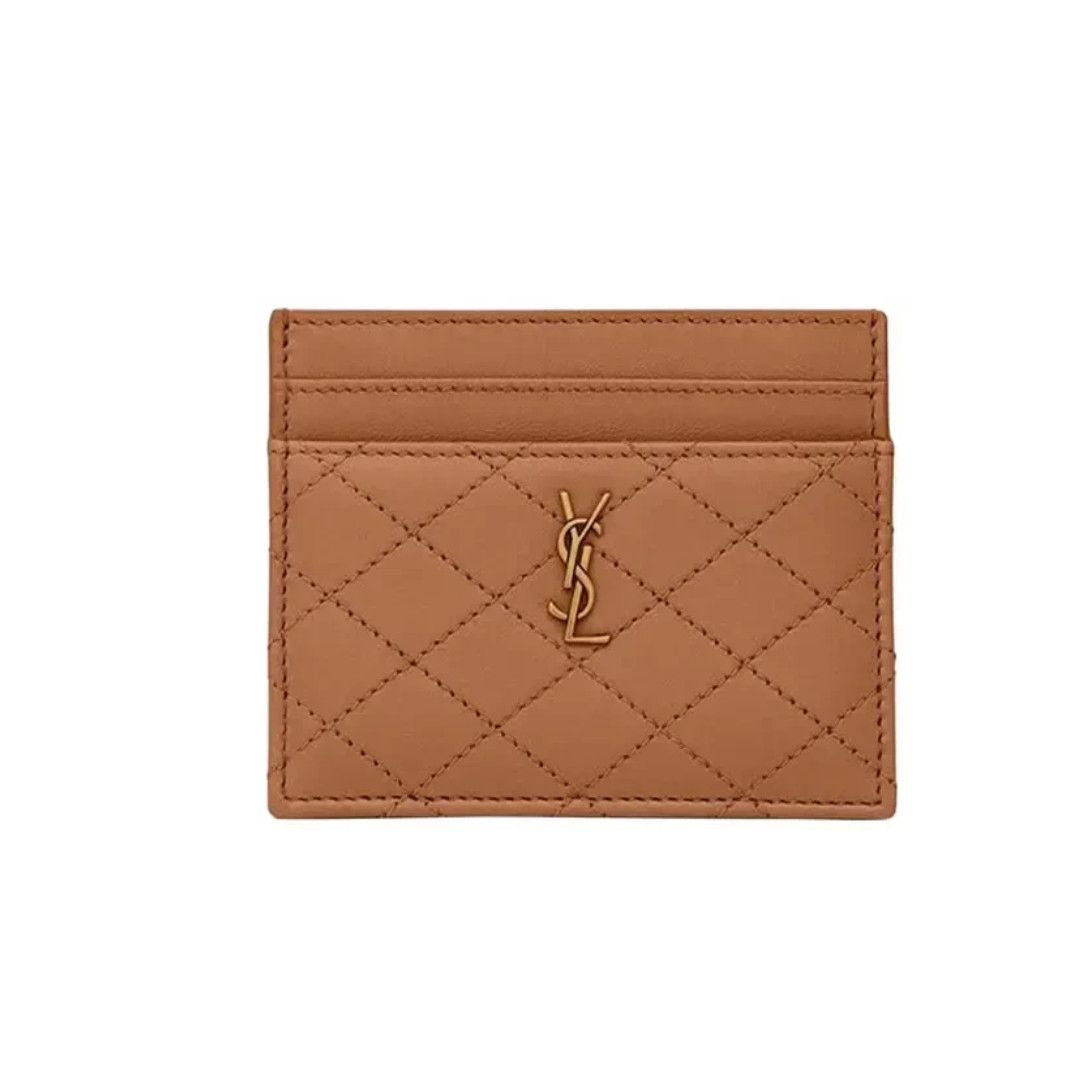 Saint Laurent Paris o1b1hav110425 Size: OS / Gaby Card Case Lambskin in Brown Size ONE SIZE - 1 Preview