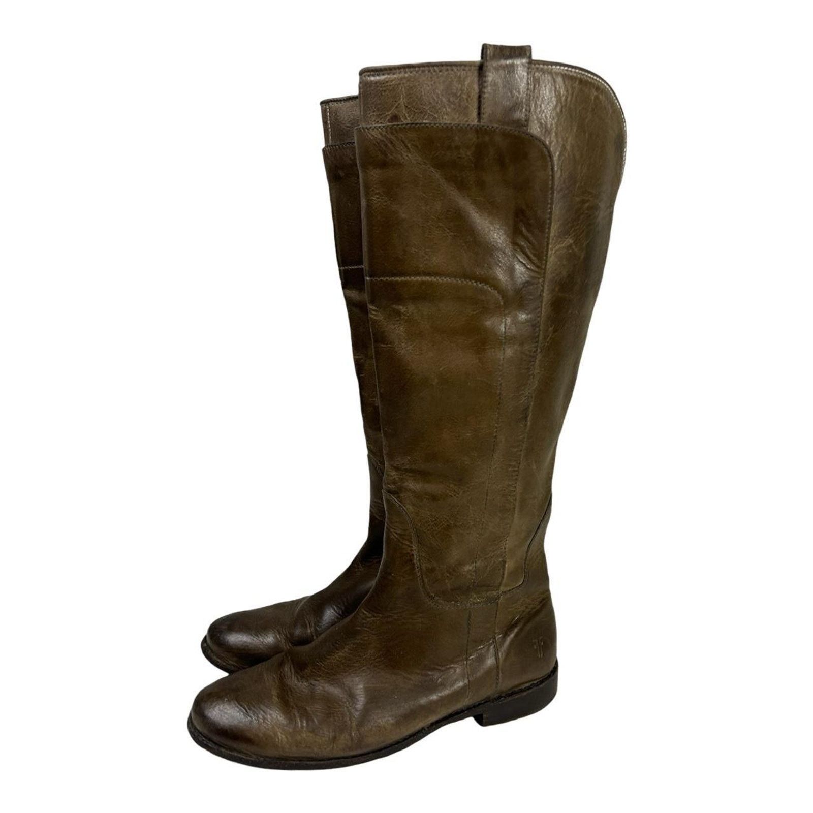 Frye Frye boots riding made in Italy sz US W 8.5 green brown Size US 8.5 / IT 38.5 - 3 Thumbnail