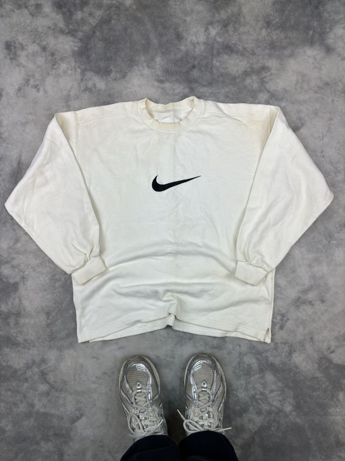 Nike × Vintage Vintage 90s Nike Big Check Logo Crewneck Sweatshirt Size US M / EU 48-50 / 2 - 1 Thumbnail