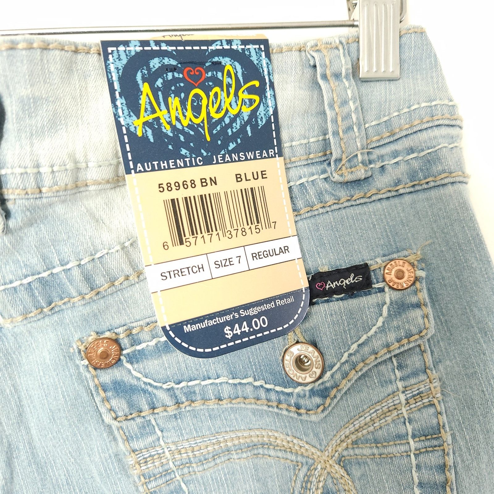 Other Y2K Deadstock Low Rise Flare Angels Light Wash Jeans 7 Size 30" / US 8 / IT 44 - 3 Thumbnail