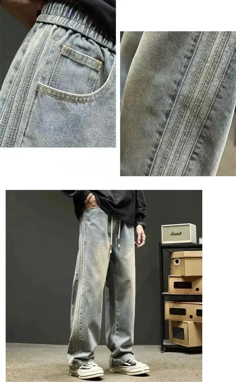 Japanese Brand High street washed baggy straight jeans trousers Size US 32 / EU 48 - 6 Thumbnail