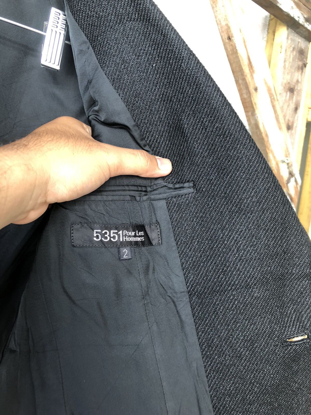 5351 POUR LES HOMMES 5351 Pour Les Hommes Black Wool Lined Single Breasted Blazer Size US M / EU 48-50 / 2 - 17 Thumbnail