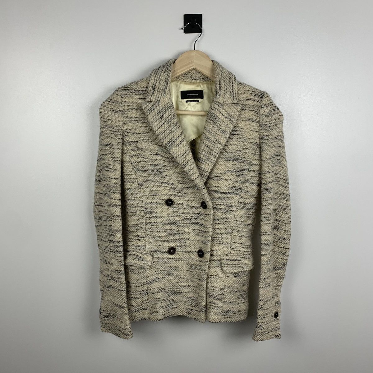 Isabel Marant Isabel Marant Textured Knit Blazer Jacket Size 36 Cream Size XS / US 0-2 / IT 36-38 - 2 Thumbnail