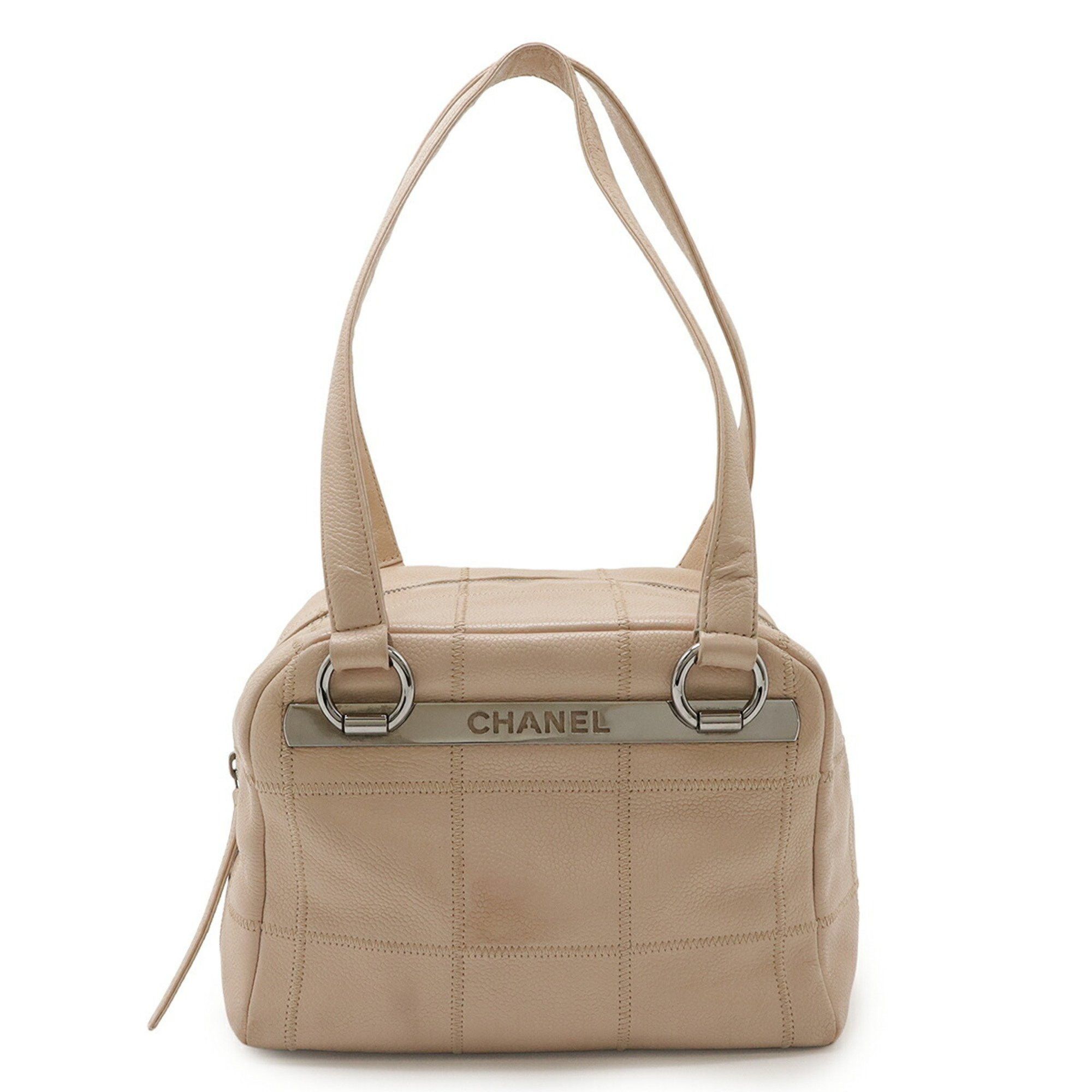 Chanel CHANEL Chocolate Bar Stitch Shoulder Bag in Caviar Leather, Pink Beige, A26134 Size ONE SIZE - 1 Thumbnail