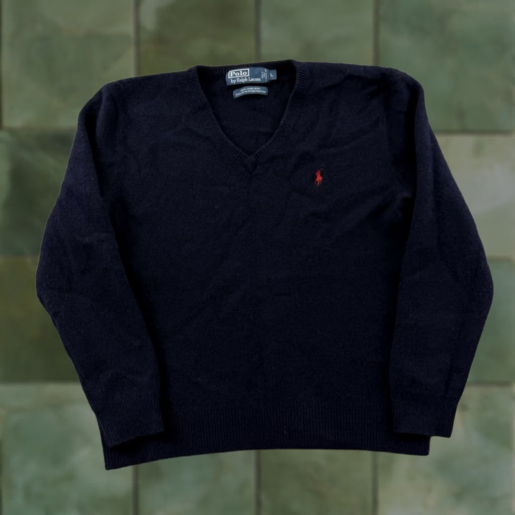 Polo Ralph Lauren VINTAGE Polo Ralph Lauren Sweater Mens Medium Navy 100% Lambswool Pony Preppy Jumper Knit Size US M / EU 48-50 / 2 - 1 Thumbnail