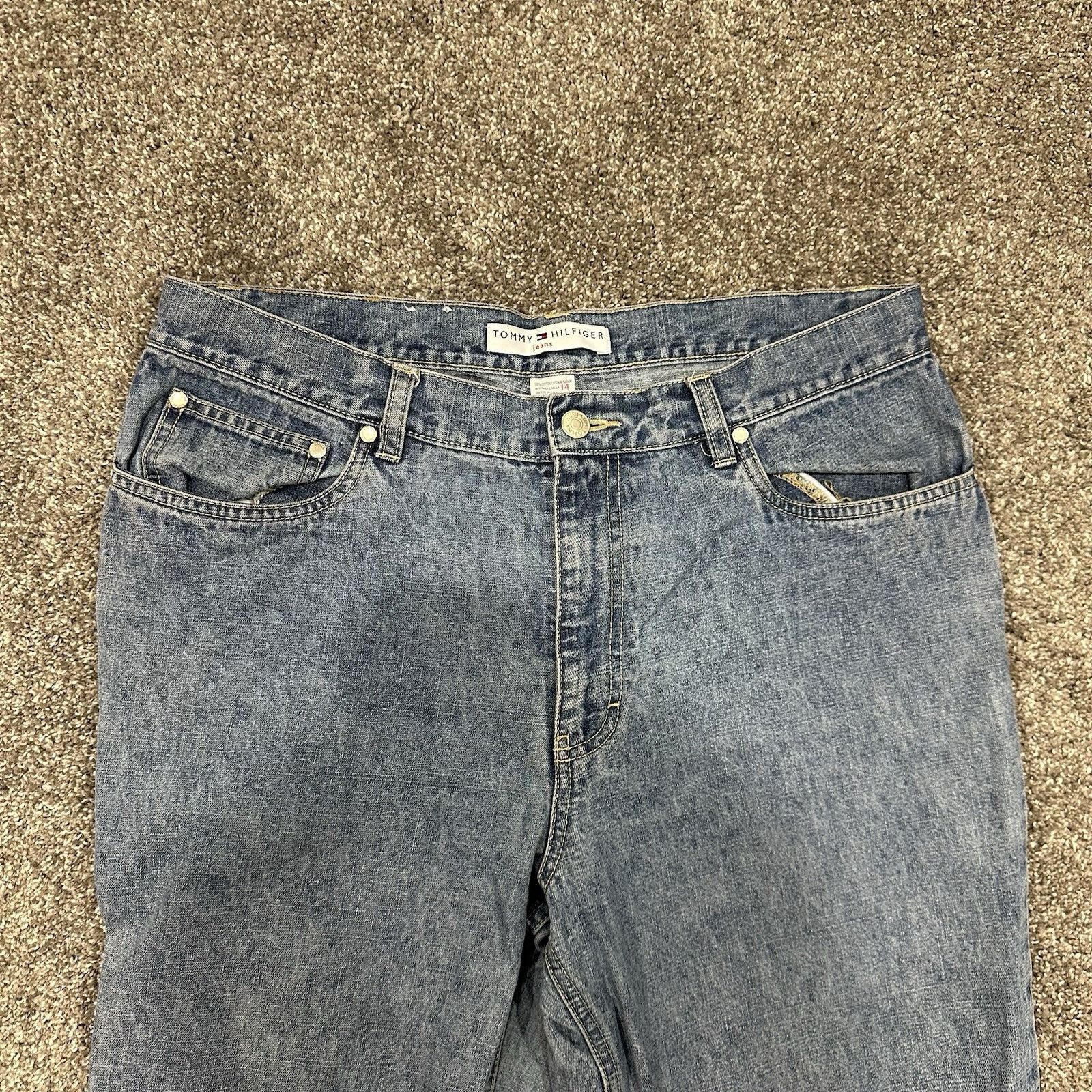 Tommy Hilfiger Vtg Tommy Hilfiger Womens Jean Size 14 USA Flag Graphic Blue Size 36" / US 14 / IT 50 - 9 Thumbnail
