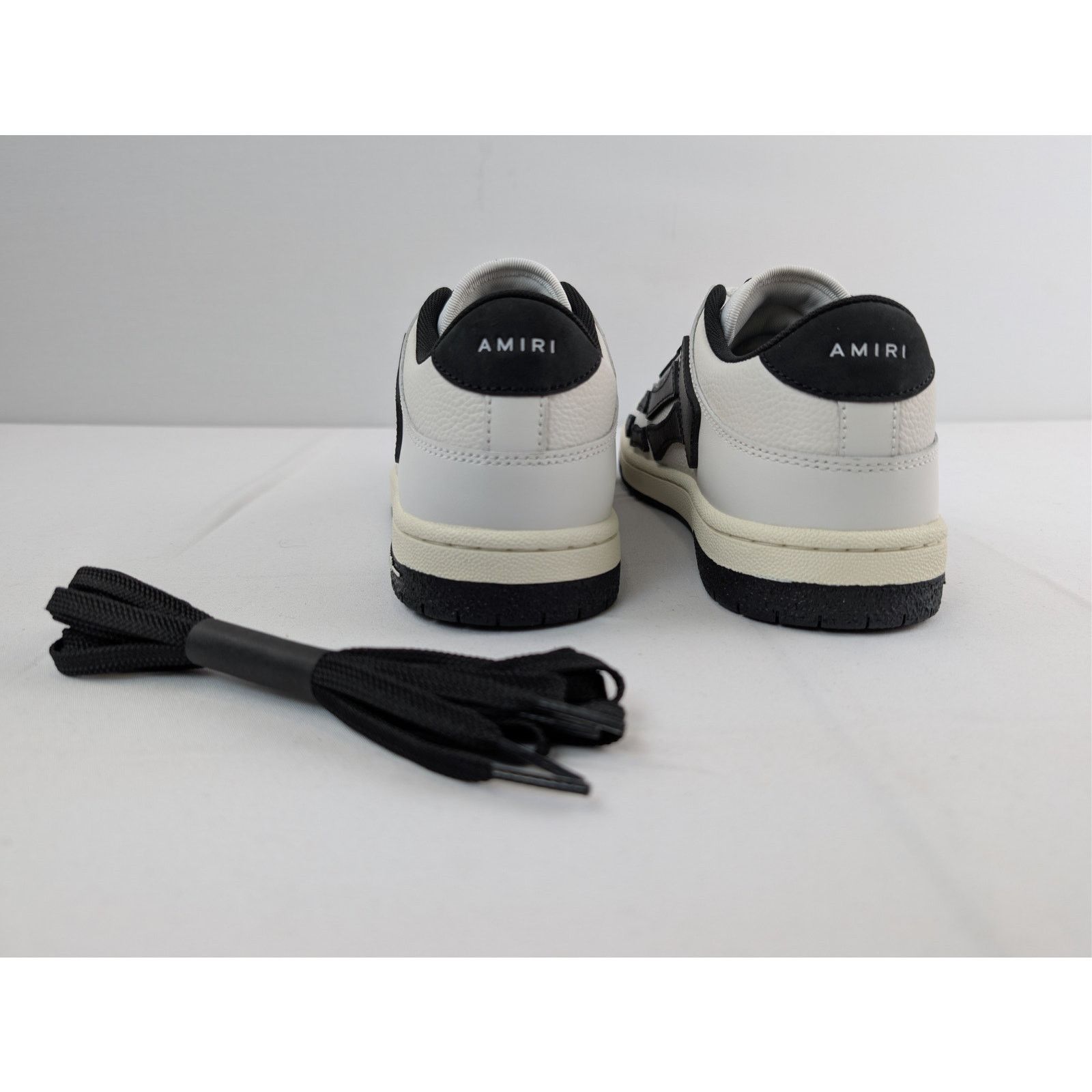 Amiri o1rshd1 Skelton Low-Top Sneakers in White/Black Size US 7 / EU 40 - 11 Thumbnail