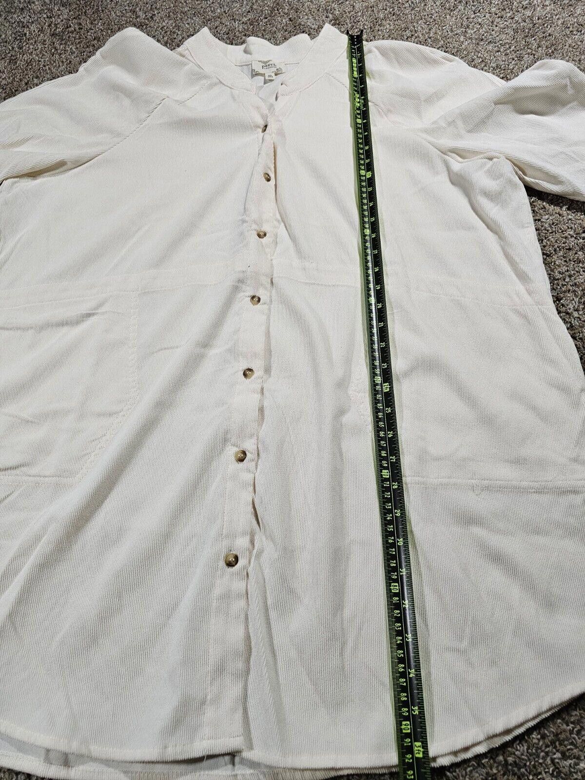 Designer Perch Blu Pepper 3/4 Sleeve Button Down 3XL Corduroy Pockets Size 3XL / US 20-22 - 4 Thumbnail