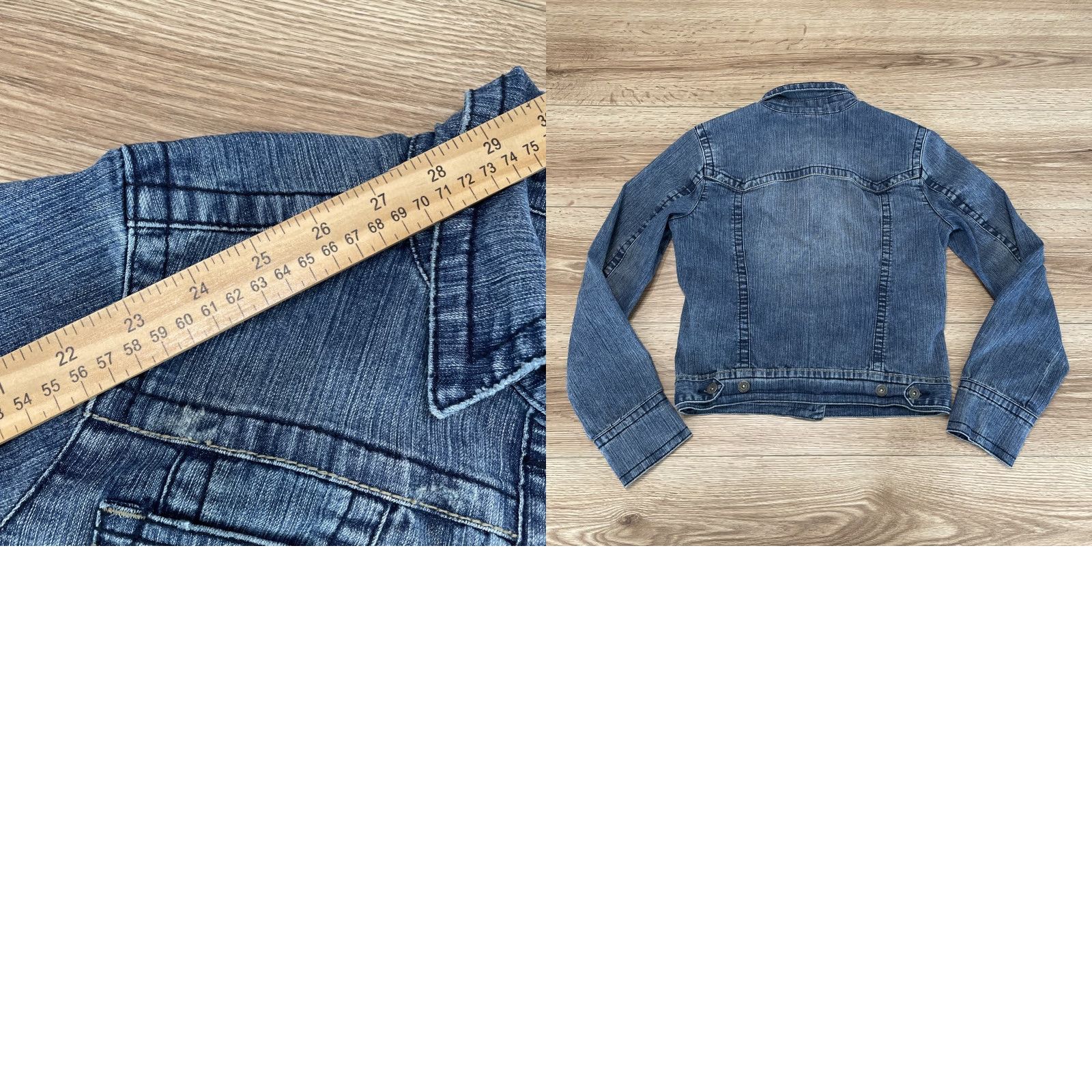 Denime VINTAGE Hydraulic Denim Jacket Womens Size Small Blue Trucker Cotton Blend Size 28" / US 6 / IT 42 - 8 Thumbnail