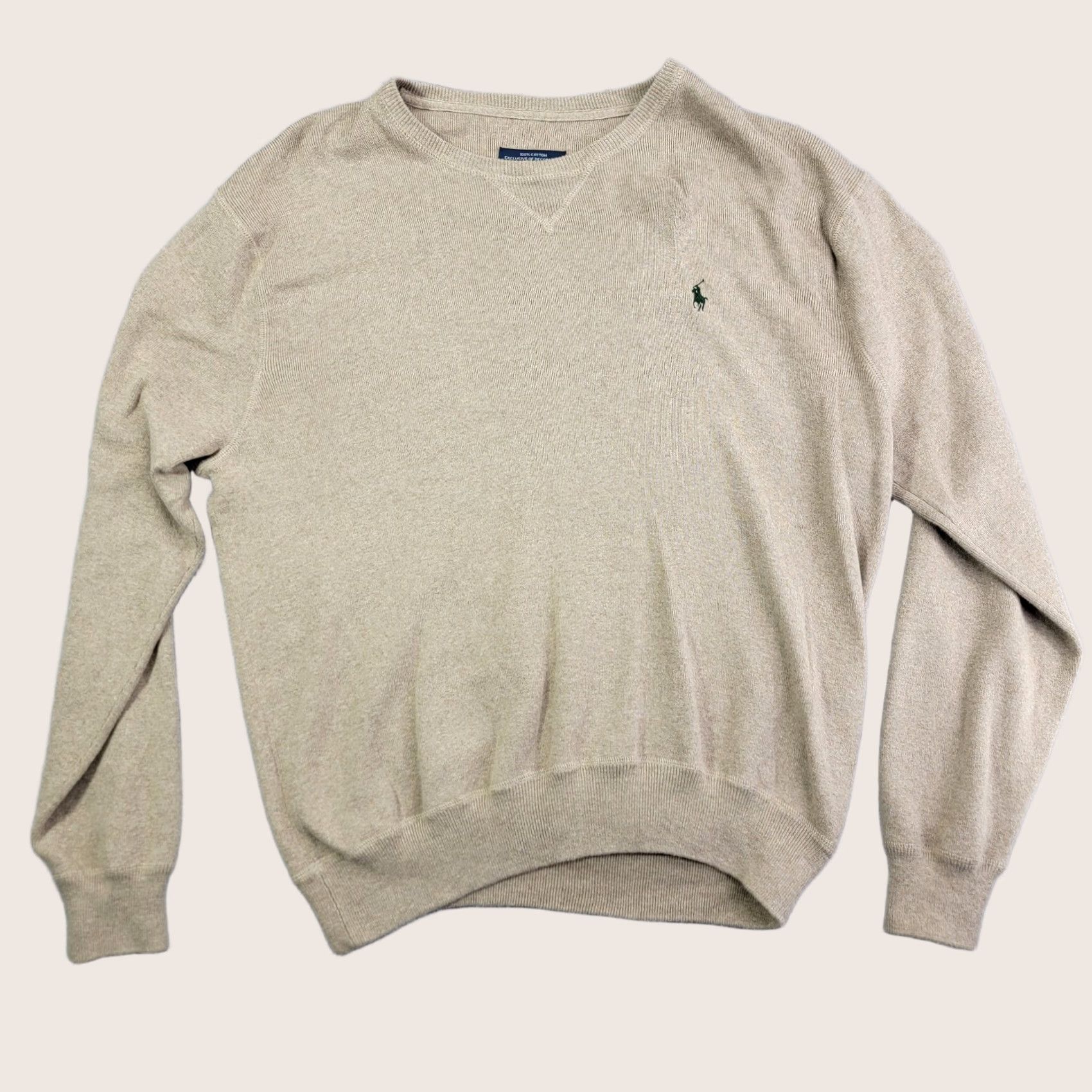 Ralph Lauren Polo Ralph Lauren Men Size XL Cotton Sweater Beige Crew Neck Pullover Size US XL / EU 56 / 4 - 1 Thumbnail