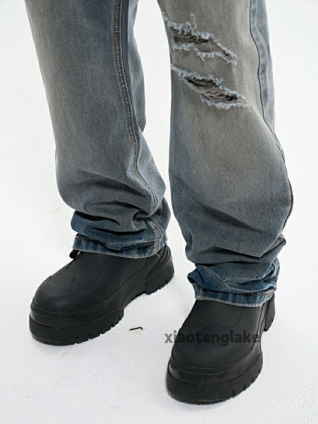 Jean × Vintage washed faded skate hiphop damaged ripped jeans Size US 36 / EU 52 - 3 Thumbnail