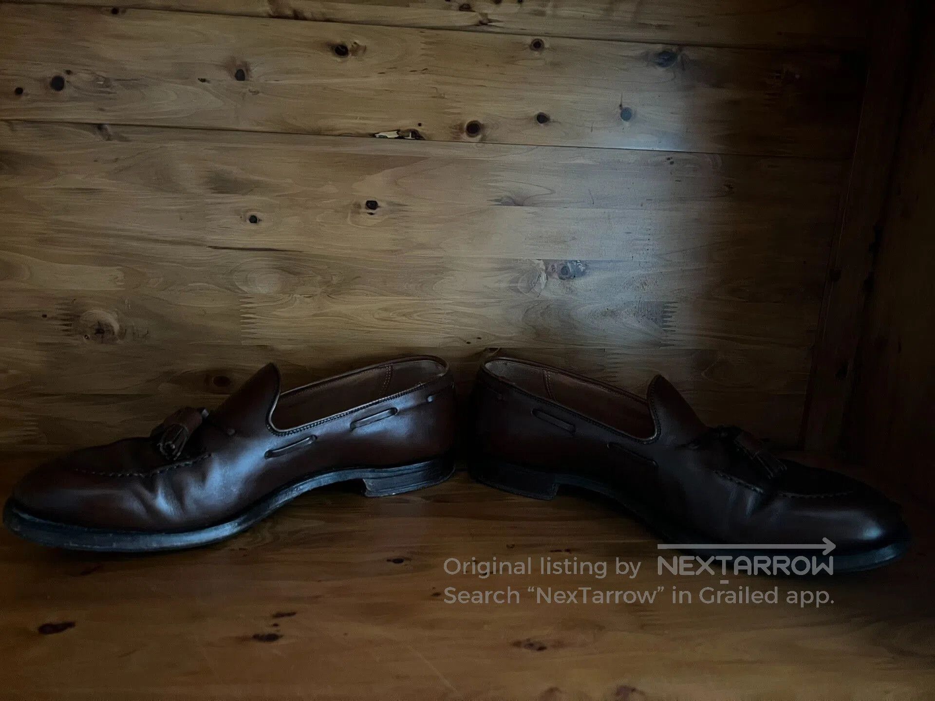 Crockett & Jones brown leather penny loafers for gentlemen. Size US 8.5 / EU 41-42 - 4 Thumbnail