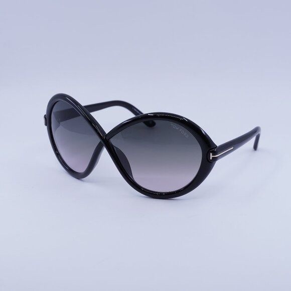 Tom Ford Tom Ford Jada FT1070 01B Sunglasses Black Geometric Frame Size ONE SIZE - 7 Thumbnail