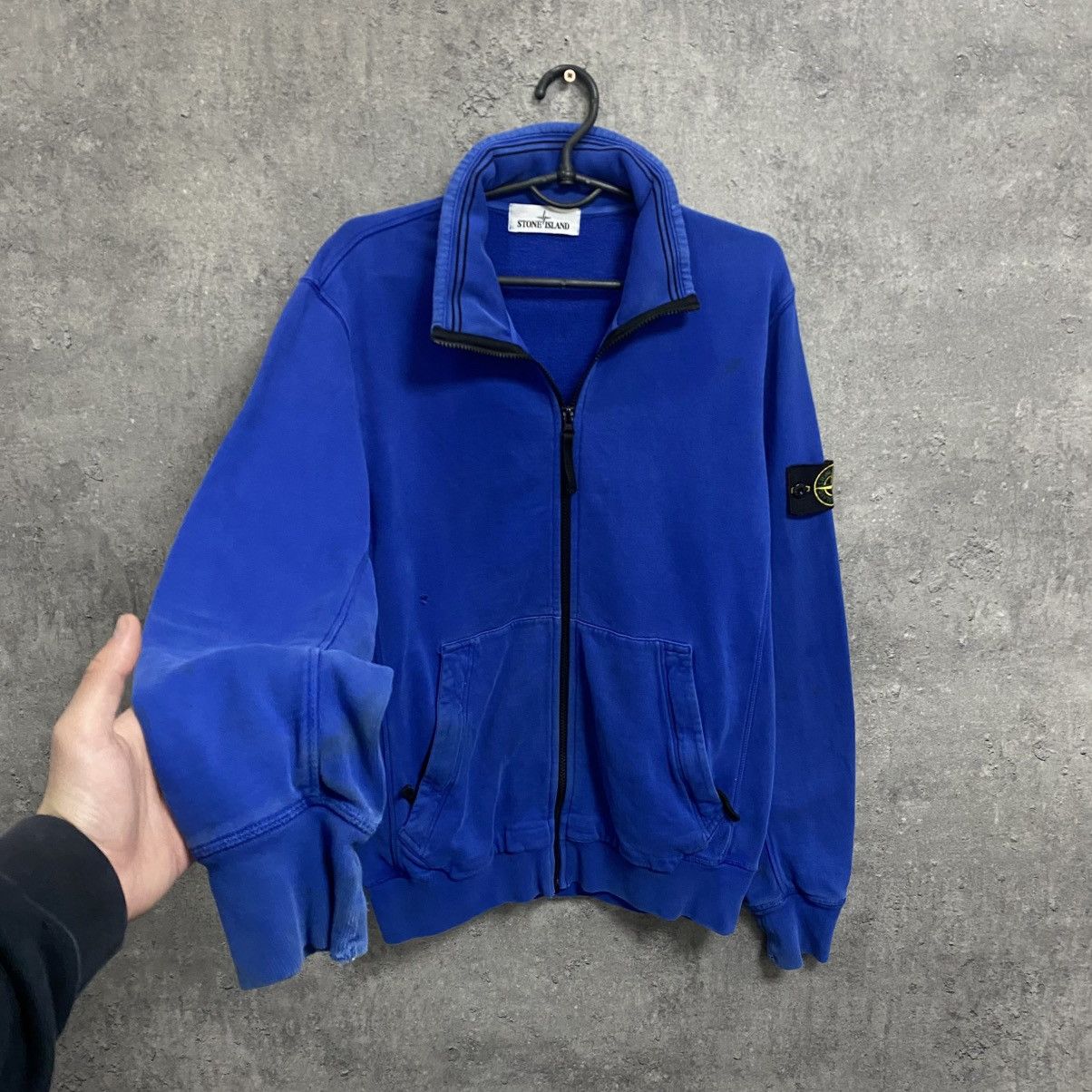 Stone Island 00s Vintage Stone Island Zip Hoodie Full Zip Blue Size US L / EU 52-54 / 3 - 2 Thumbnail