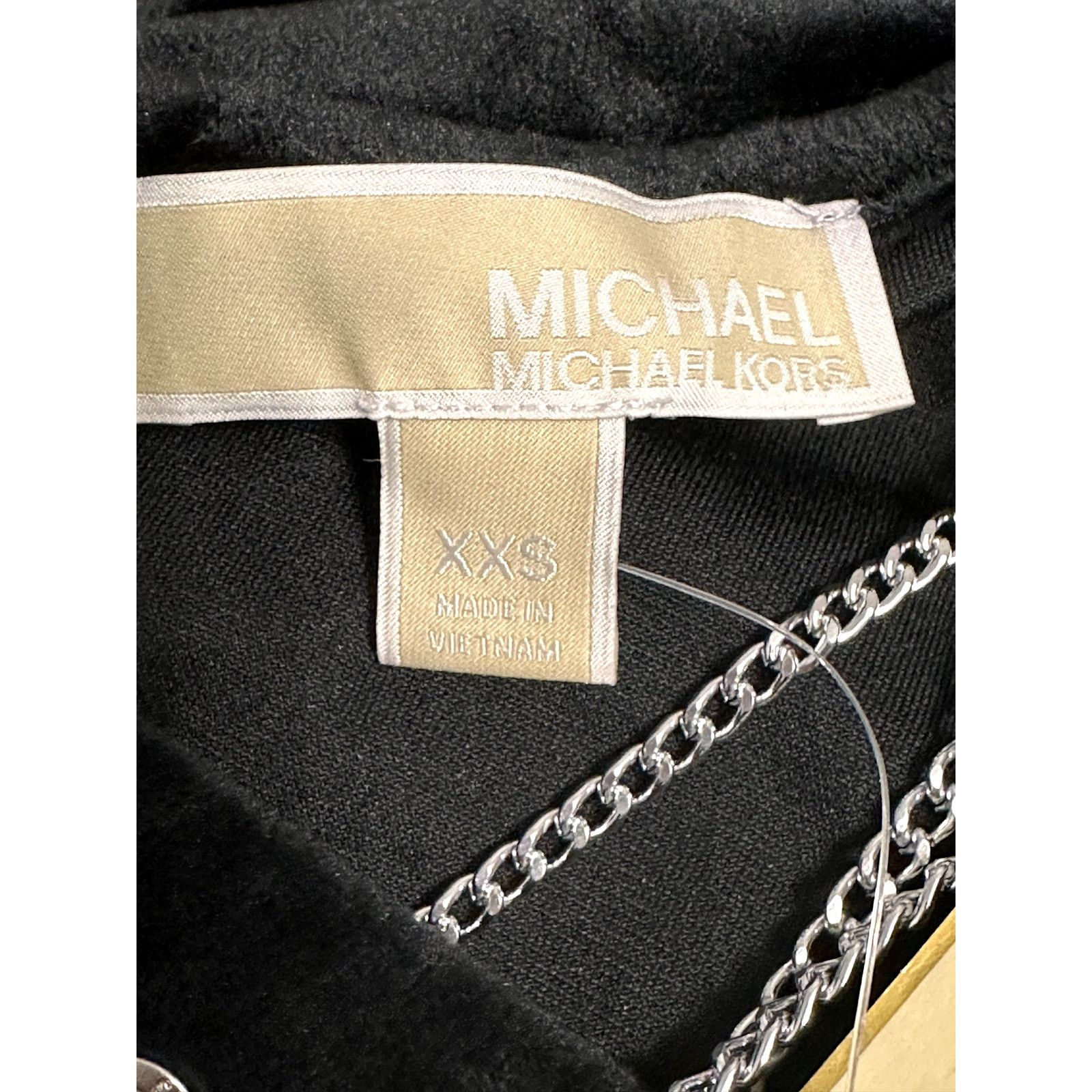 Michael Kors Michael Kors Women's Black Velour Long Sleeve Chain XXS NWT Size XXS / US 00 / IT 34 - 9 Thumbnail