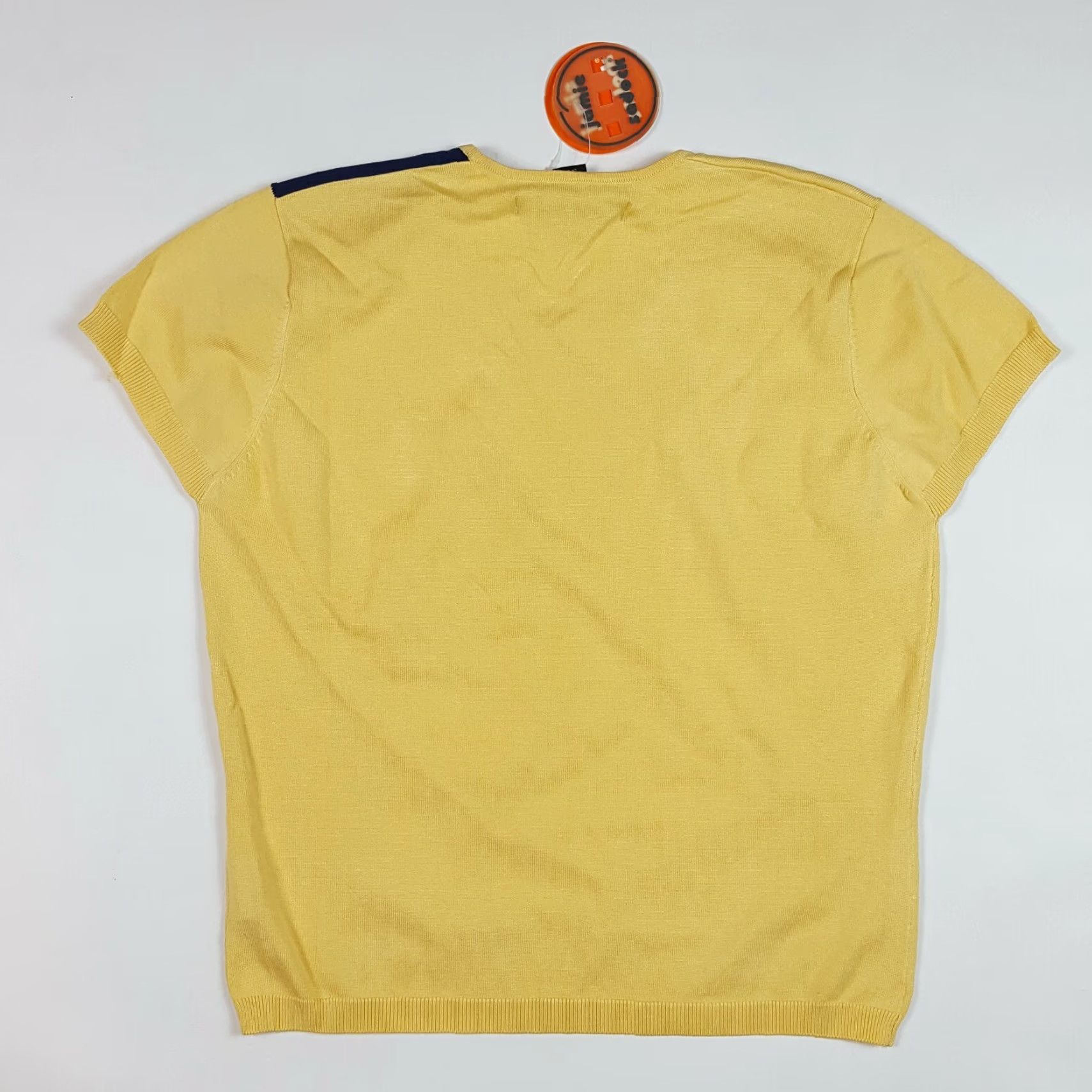 Vintage Jamie Sadock Yellow Silk Knit Women's Medium Short Sleeve Golf Outdoor Shirt Top Size M / US 6-8 / IT 42-44 - 5 Thumbnail