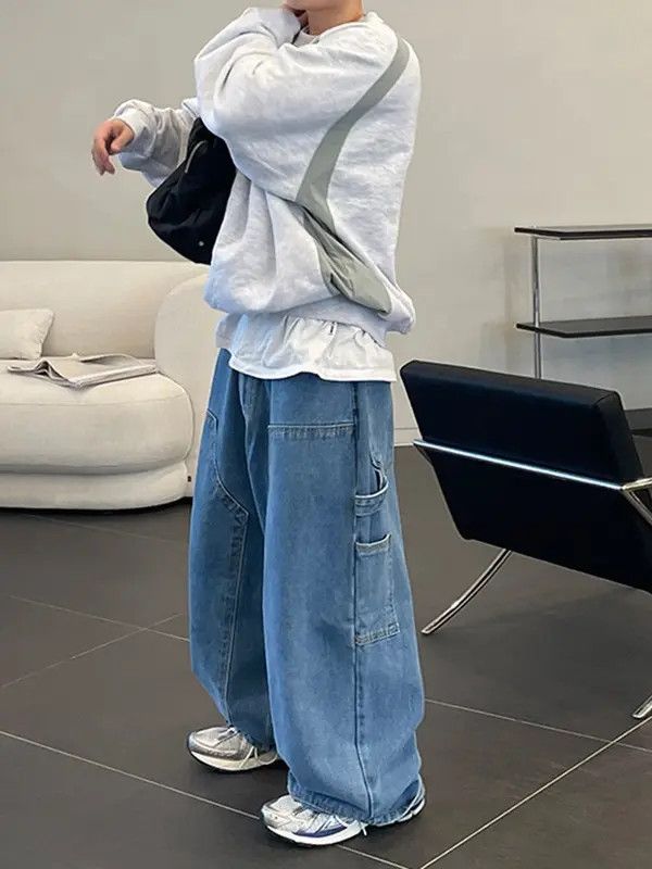 VIBE Blue Baggy Denim Jeans Size US 32 / EU 48 - 4 Thumbnail