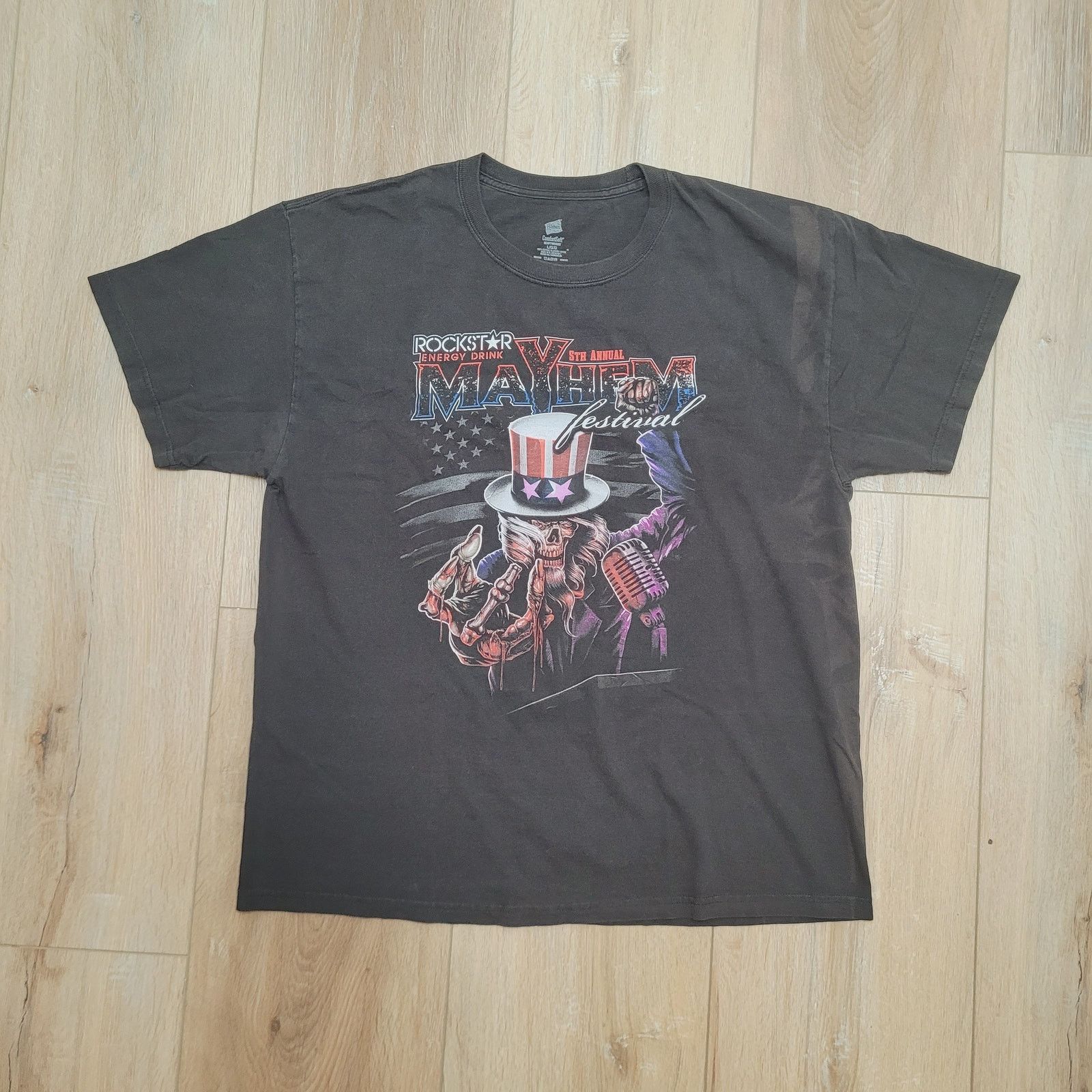 Hanes Rockstar Mayhem Festival 2012 Tour T-Shirt L Boxy Cropped Size US L / EU 52-54 / 3 - 1 Thumbnail