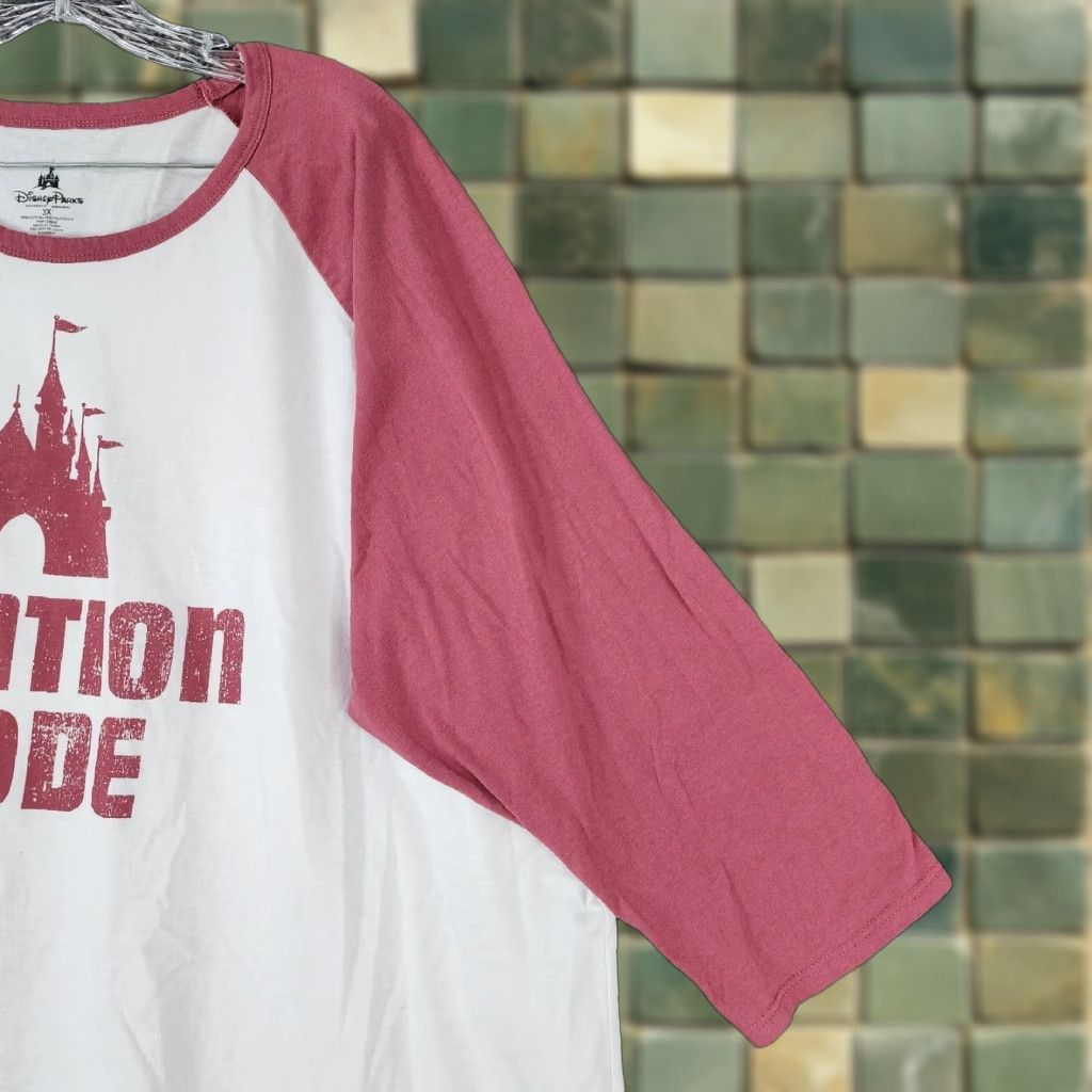 Disney Disney Parks Shirt Mens Big 3X White Red 3/4 Sleeve Vacation Mode Tee Size US XXL / EU 58 / 5 - 1 Thumbnail