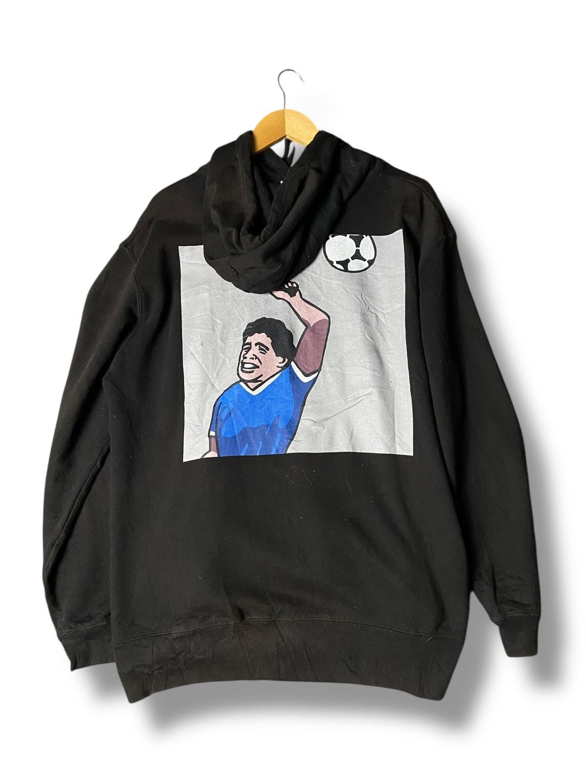 Japanese Brand Claudio Pandiani Soccer Maradona Backprint Hoodies (160) Size US XL / EU 56 / 4 - 5 Thumbnail