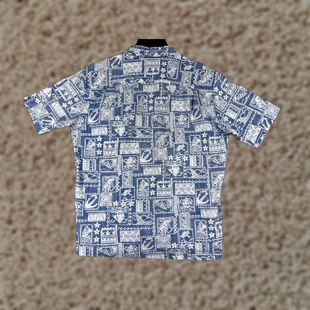 Vintage P&L Fashion Shirt Mens Blue White Floral Button-Up Casual Hawaiian Resort Aloha Travel M Medium Mens Shirts Size US M / EU 48-50 / 2 - 1 Thumbnail