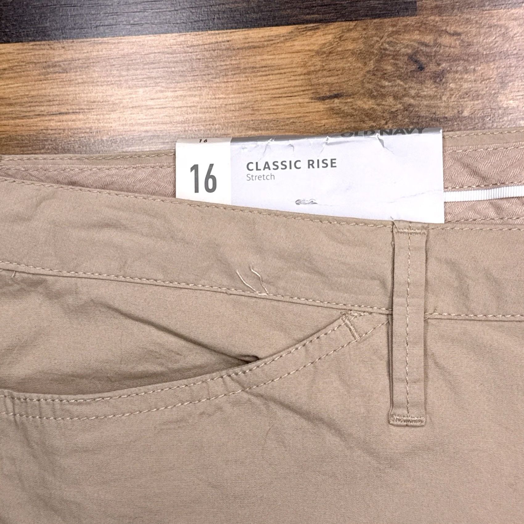 Old Navy Old Navy Capri Pants Womens 16 High Rise Stretch Classic Rise Brown Tan 22.5 Inseam Casual Knit Logo New with Tags Size 38" / US 16 / IT 52 - 5 Thumbnail