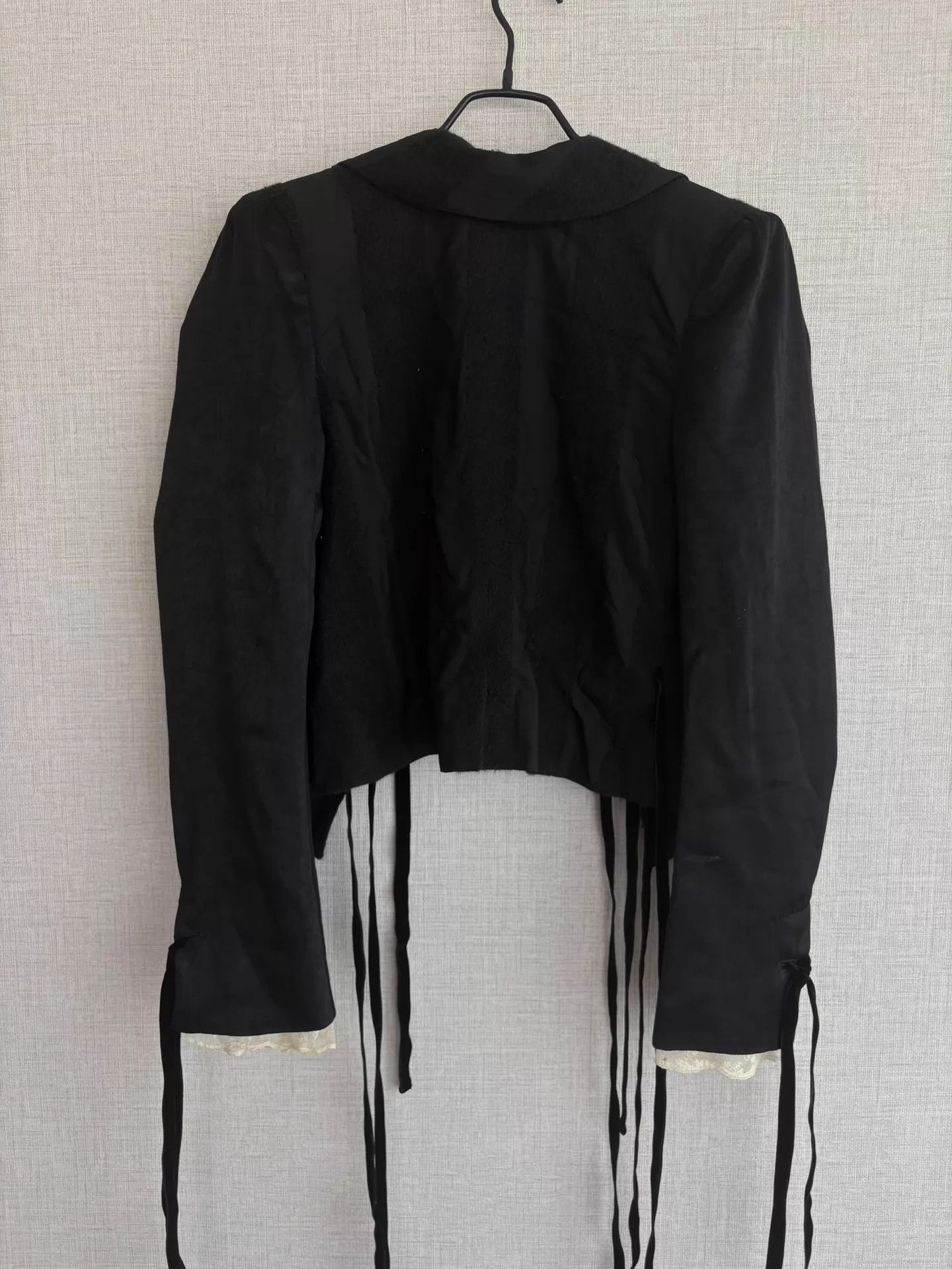 Ann Demeulemeester Ann Demeulemeester Blk Short Blazer 36 Lace Cuffs Size XS / US 0-2 / IT 36-38 - 7 Thumbnail