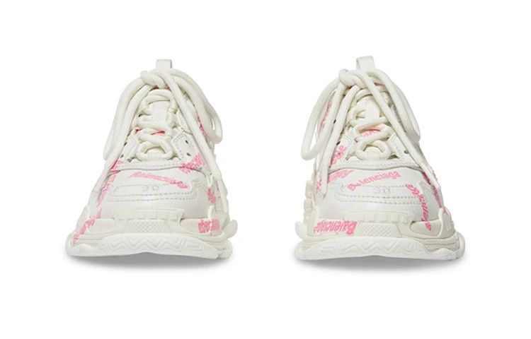 Balenciaga oc11z1125 KIDS Size: 24 / Triple S Logotype Sneakers White Size US 4 / IT 34 - 4 Thumbnail