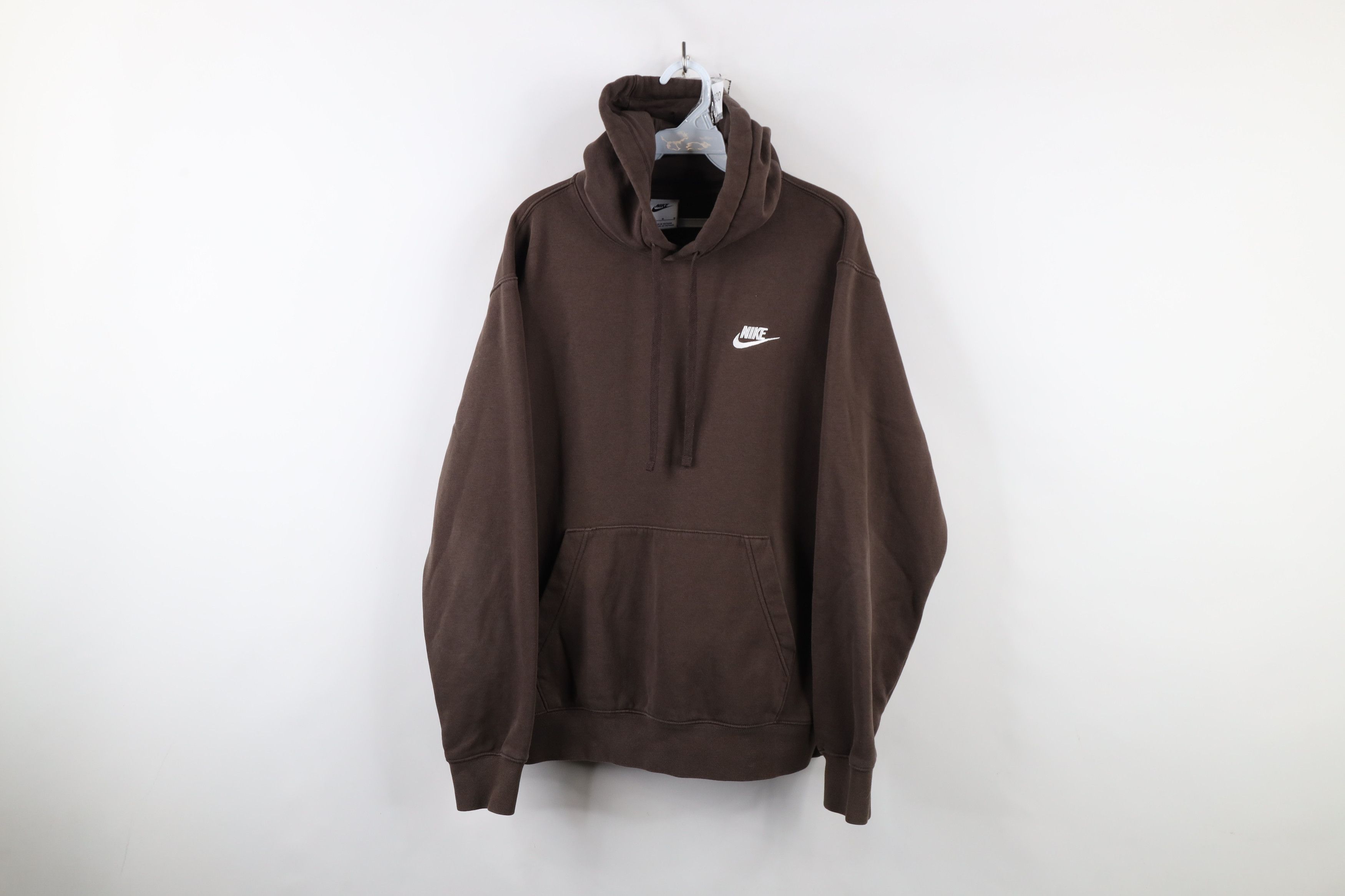 Nike × Vintage Vintage Y2K Nike Scott Mini Swoosh Hoodie Chocolate Brown Size US M / EU 48-50 / 2 - 1 Thumbnail