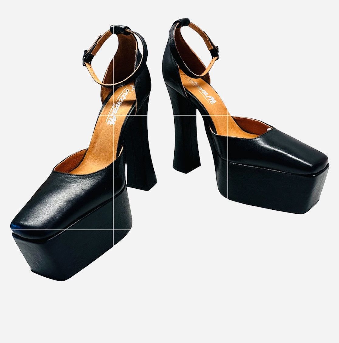 Other L'INTERVALLE Cabaret Black Leather Platform Strap Shoes sz 7 Size US 7 / IT 37 - 2 Thumbnail