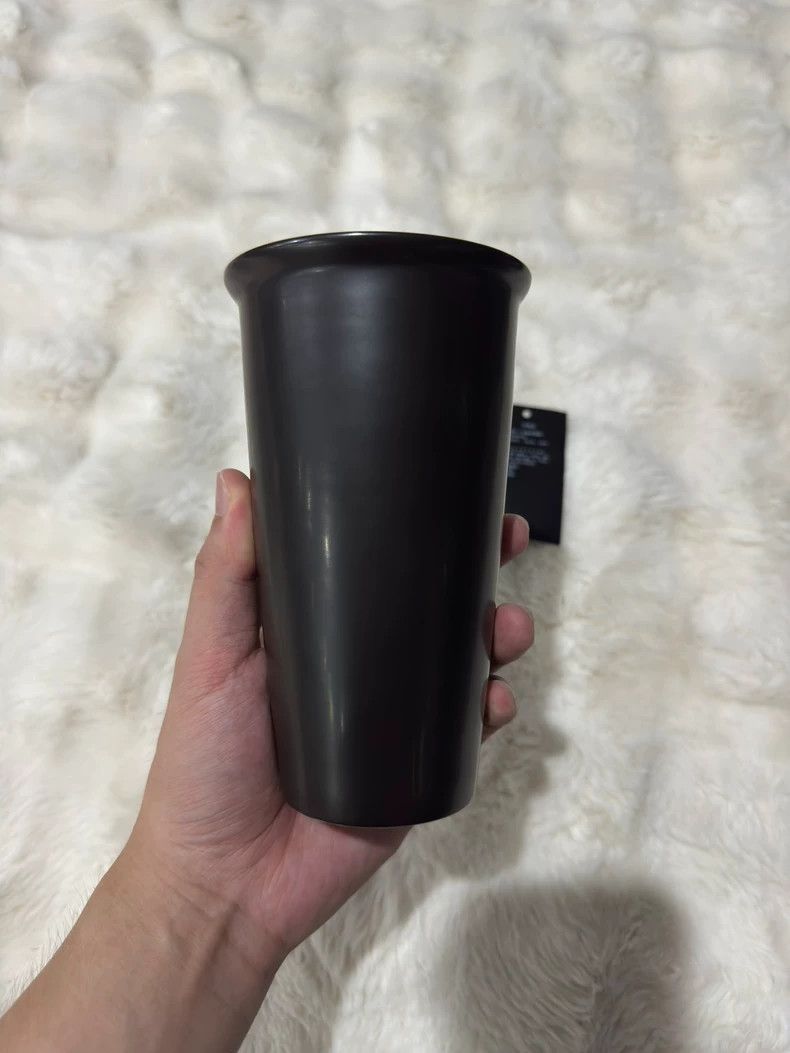 Saint Laurent Paris Saint Laurent Paris Pure black classic logo water cup Size ONE SIZE - 7 Thumbnail