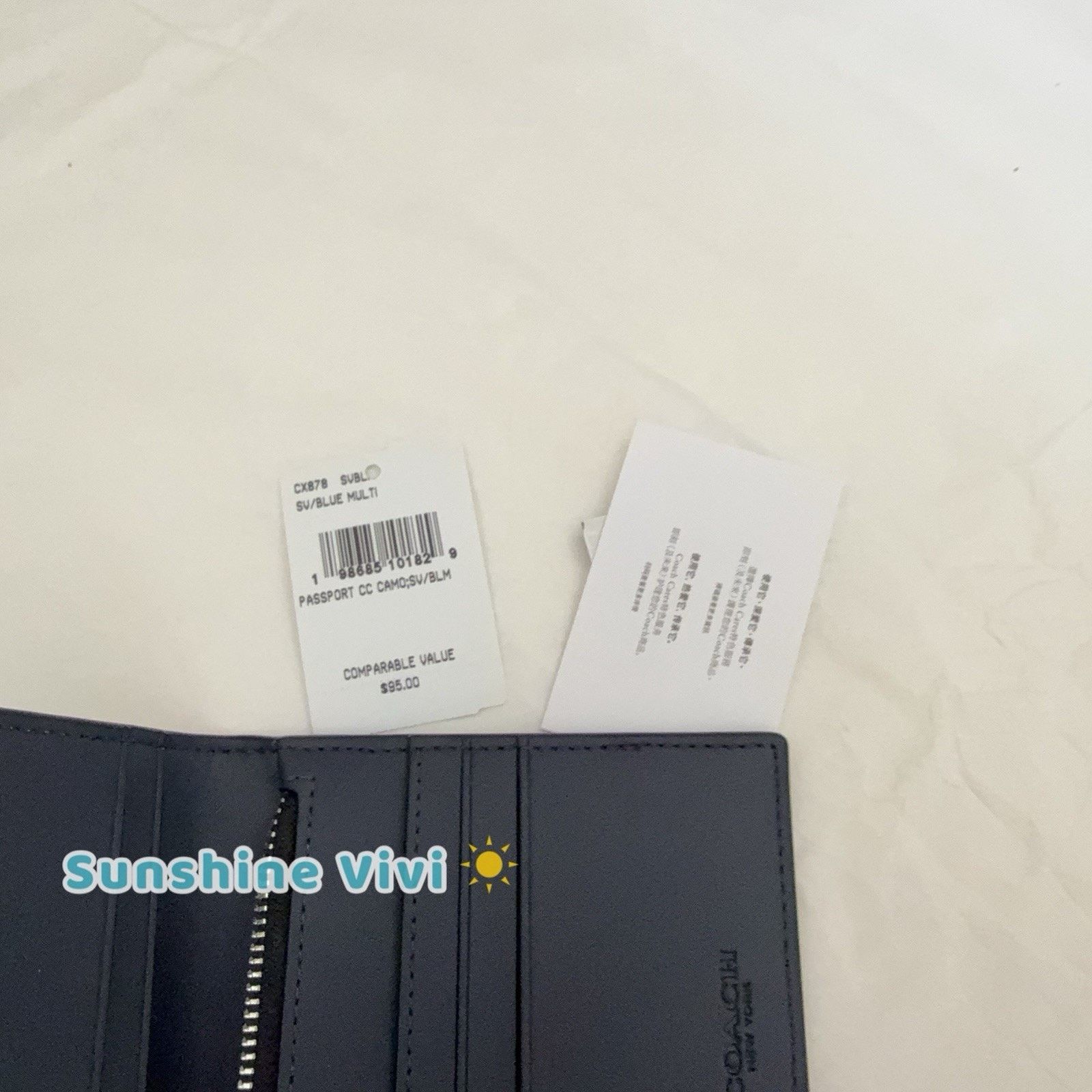 Coach NWT Coach Passport Card Case Signature Camo Blue CX878 Size ONE SIZE - 3 Thumbnail