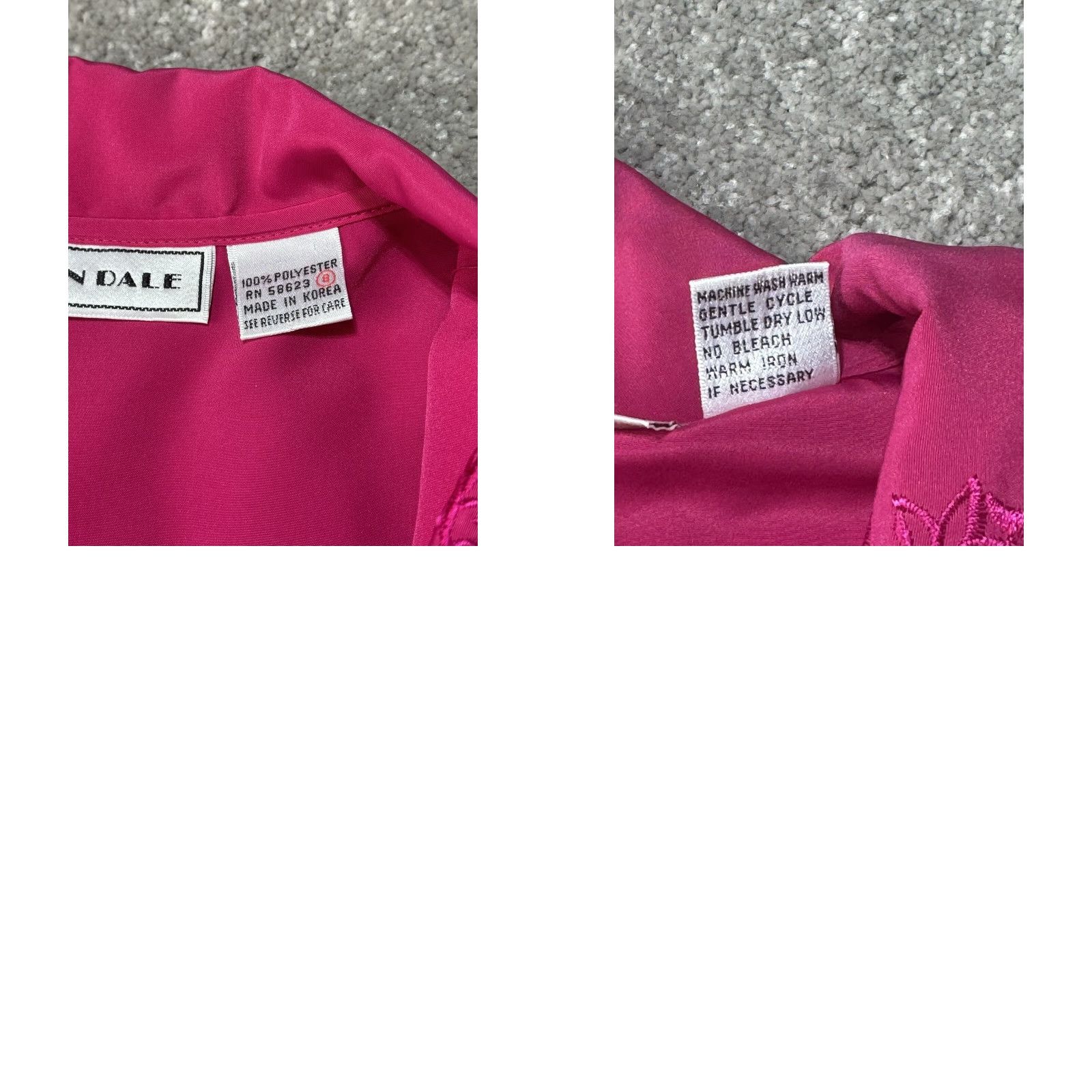 Vintage VINTAGE 80s Hot Pink Top Womens 8 Shoulder Pads Korea Dainty Lace Fairy Barbie Shirt 1980s Pink Womens 8 Size M / US 6-8 / IT 42-44 - 8 Thumbnail