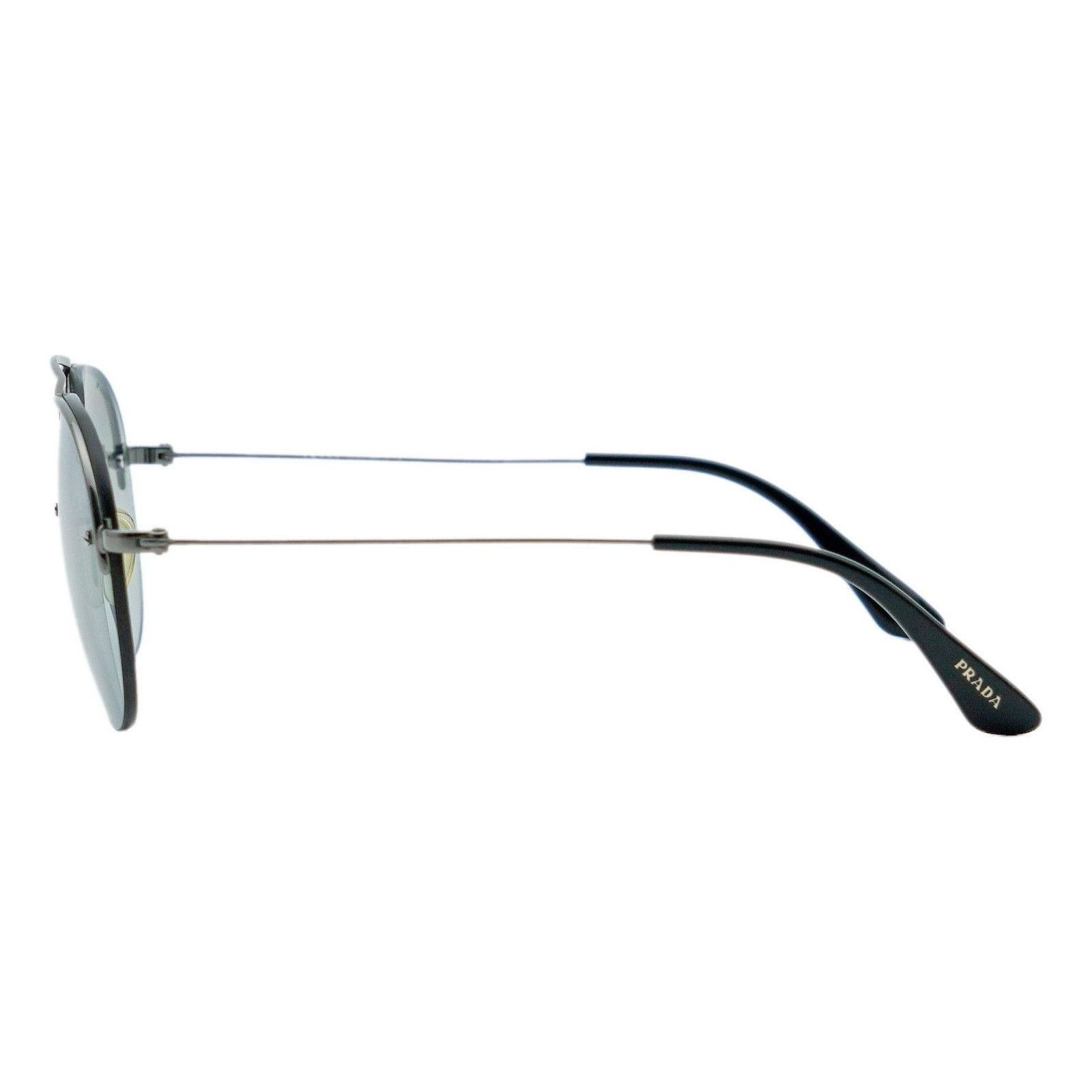 Prada Prada Gunmetal Half Rimless Logo Gradient Pilot Sunglasses Size ONE SIZE - 3 Thumbnail