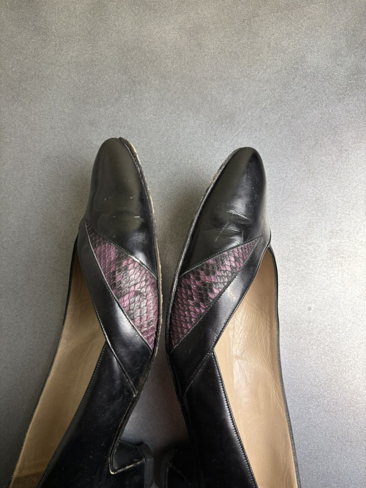 Gucci × Vintage 1970s Gucci Heels Vintage Gucci Leather Pumps Snake Skin Bag Size US 8.5 / IT 38.5 - 7 Thumbnail
