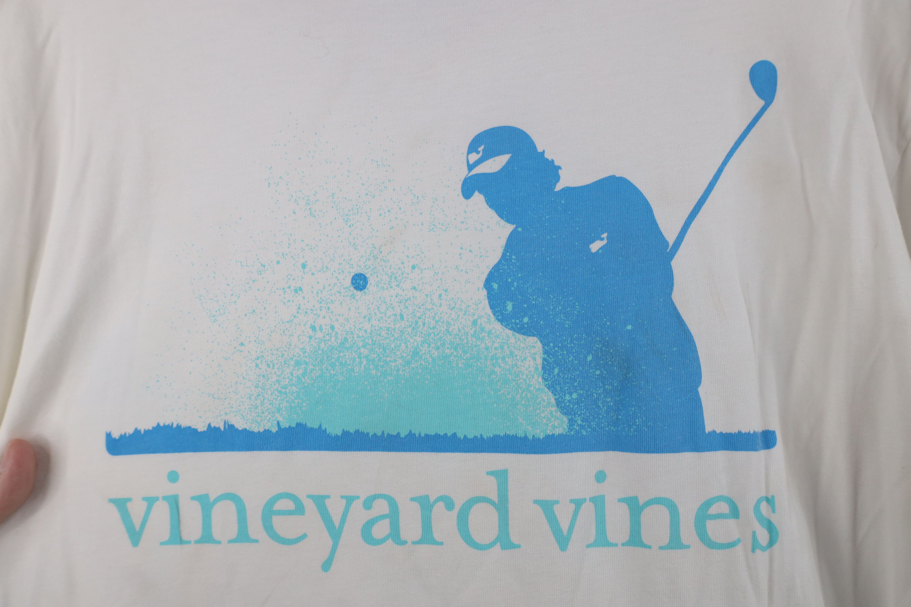 Vineyard Vines Vineyard Vines Spell Out Golf Golfing T-Shirt White Size US L / EU 52-54 / 3 - 12 Thumbnail