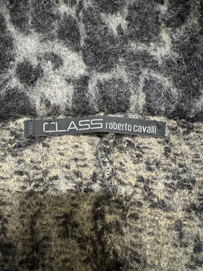 Roberto Cavalli 2000s Roberto Cavalli Long Mohair Zip-up Leopard Effect Jacket Size S / US 4 / IT 40 - 9 Thumbnail