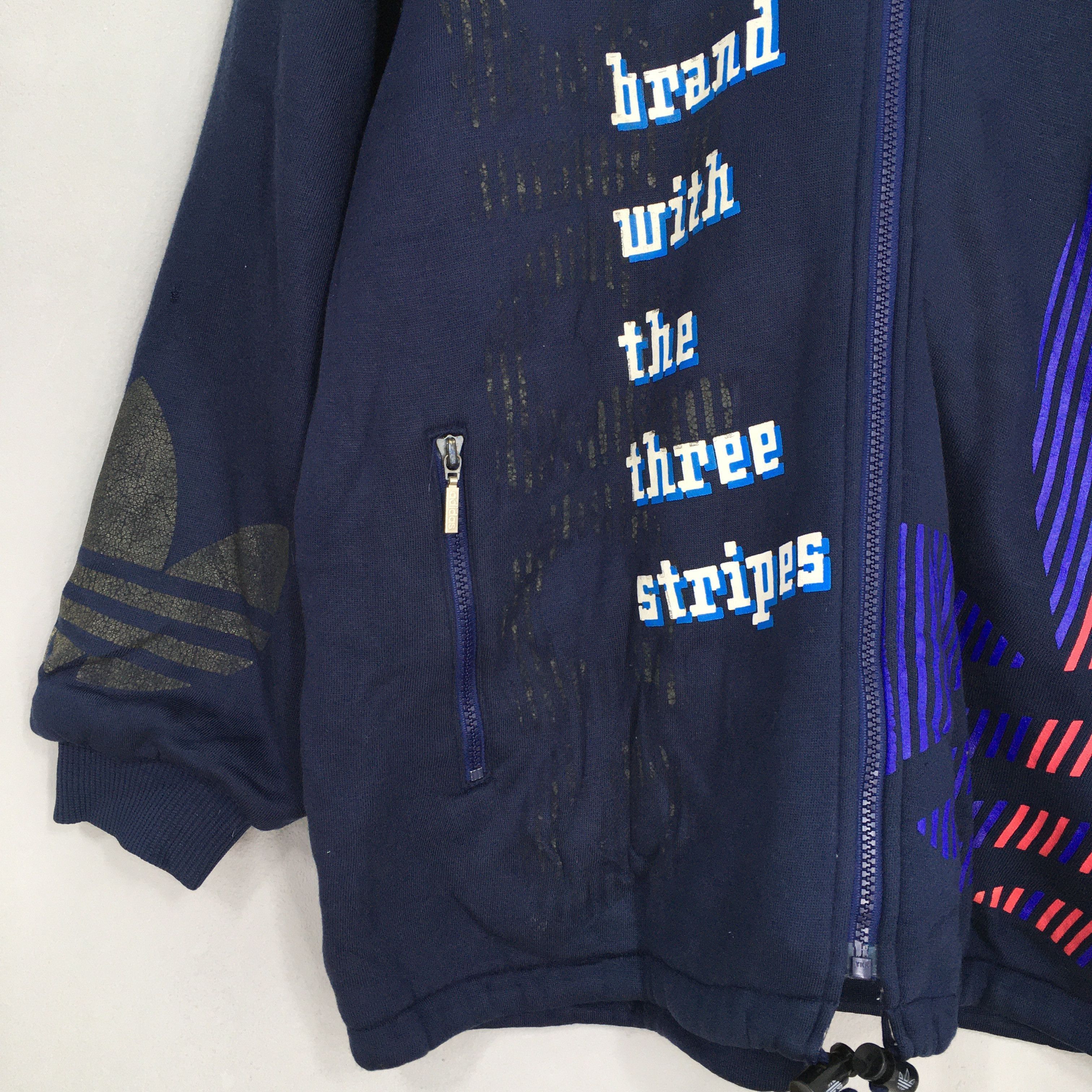 Adidas Vintage 80s Adidas Trefoil Sherpa Hoodie Sweatshirt XLarge Size US XL / EU 56 / 4 - 4 Thumbnail