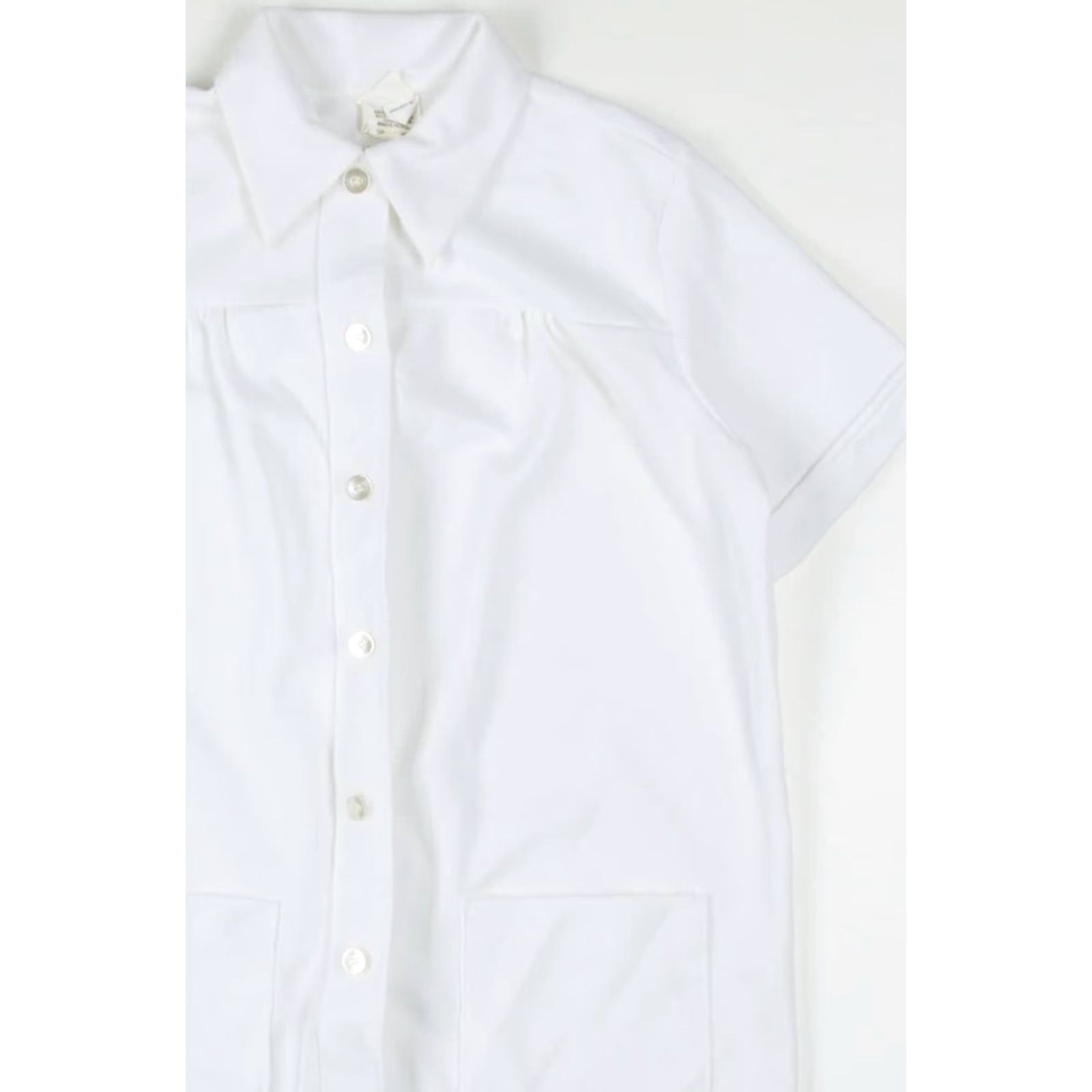 Vintage VINTAGE Land 'n Sea White Double Pocket Button Up Top Medium Short Sleeve Shirt Womens Size M / US 6-8 / IT 42-44 - 2 Thumbnail
