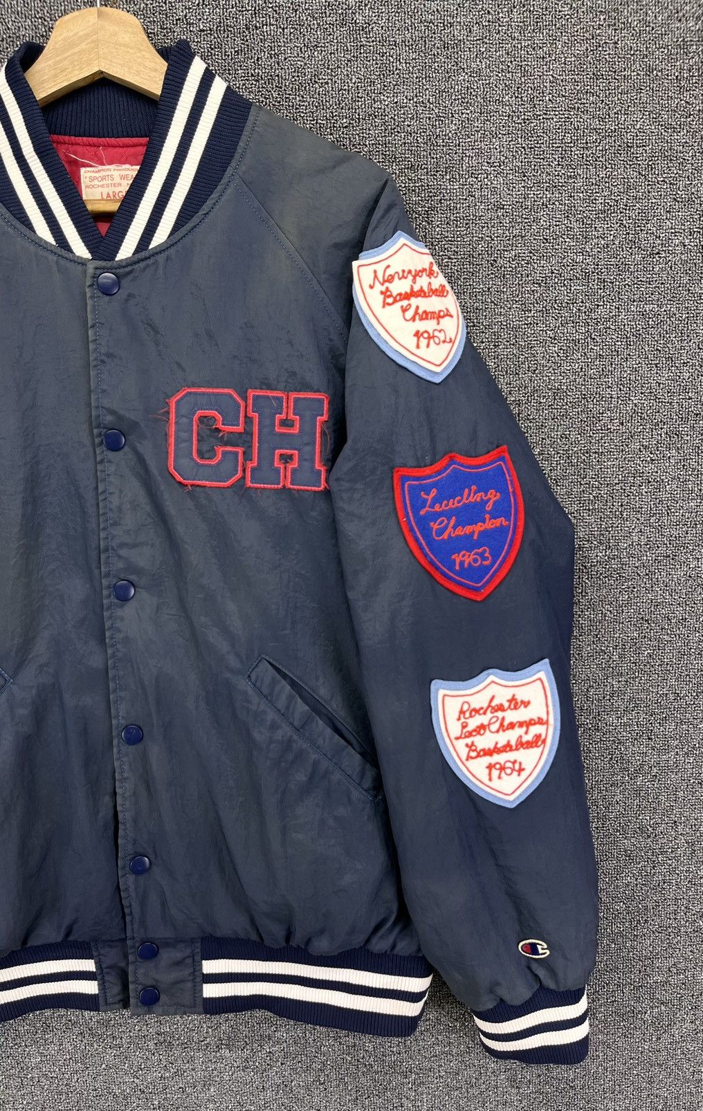 Champion Vintage Champion Rare Patchwork Trashed Varsity Jacket Size US L / EU 52-54 / 3 - 8 Thumbnail