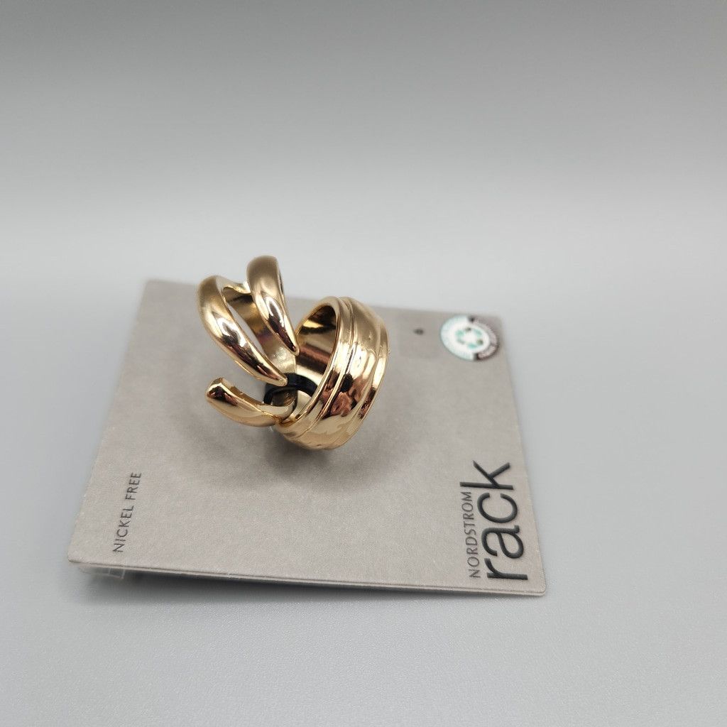 Designer Nordstrom Rack Size 6 Set of 2 Gold-Tone Rings Size ONE SIZE - 6 Thumbnail