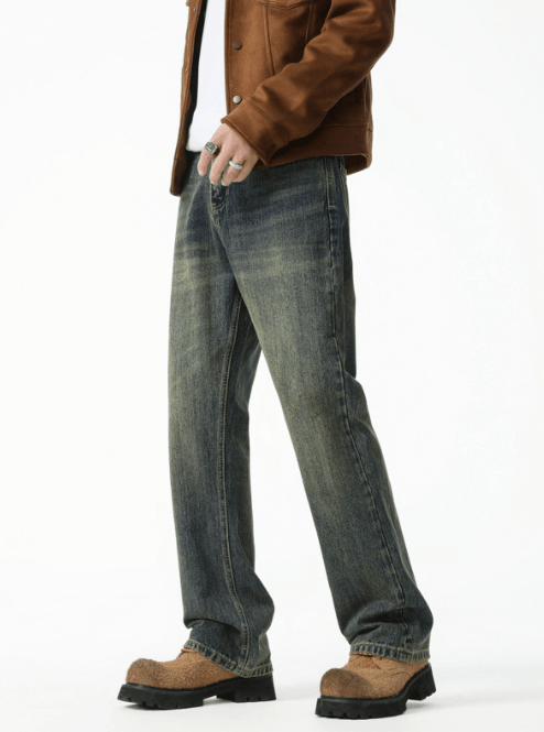 Japanese Brand × Jean Washed distressed men's slim all-match flared jeans Size US 32 / EU 48 - 2 Thumbnail