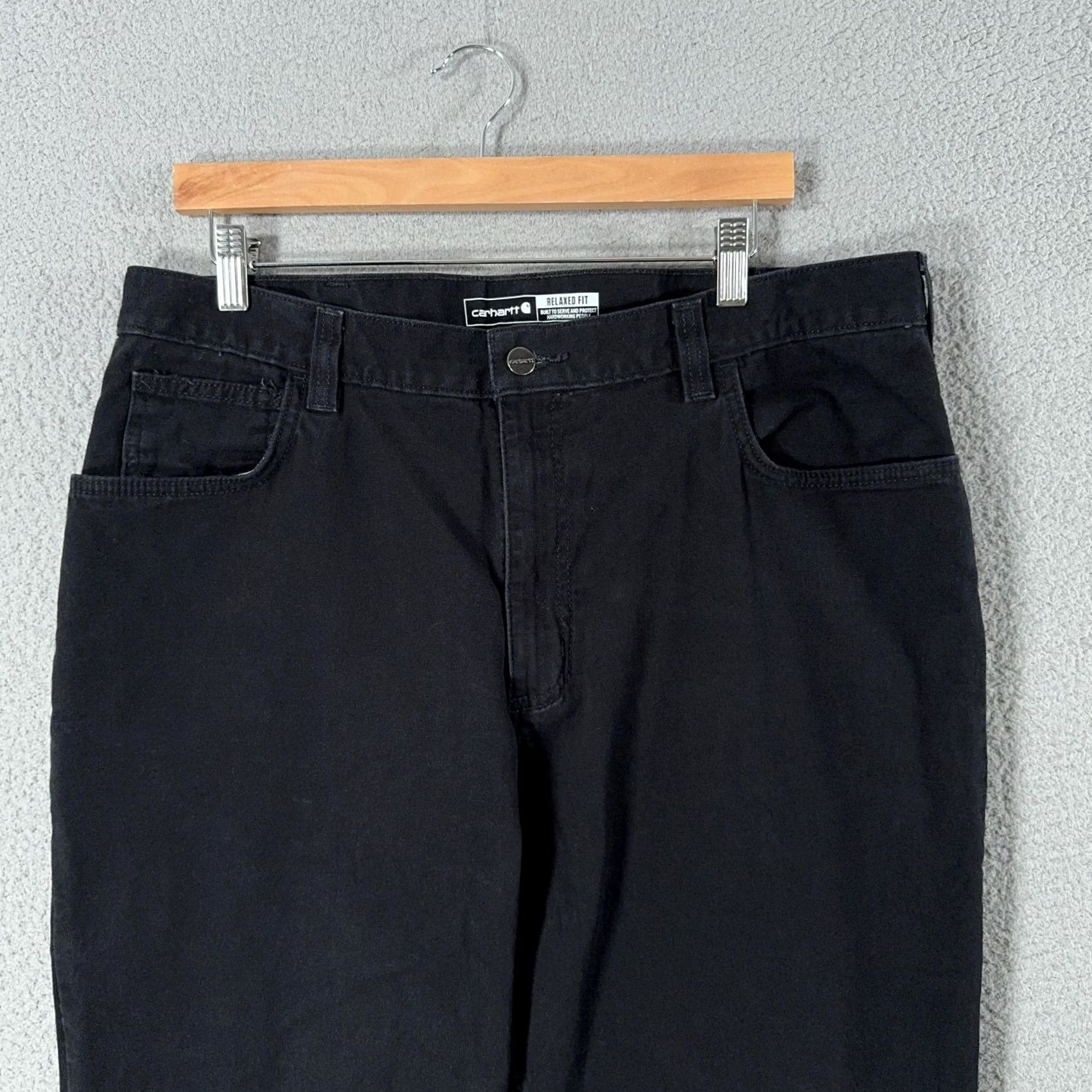Carhartt Carhartt Rugged Flex Rigby Mens 38x31 Black Canvas 5 Pocket Relaxed Fit Pants Size US 38 / EU 54 - 5 Thumbnail